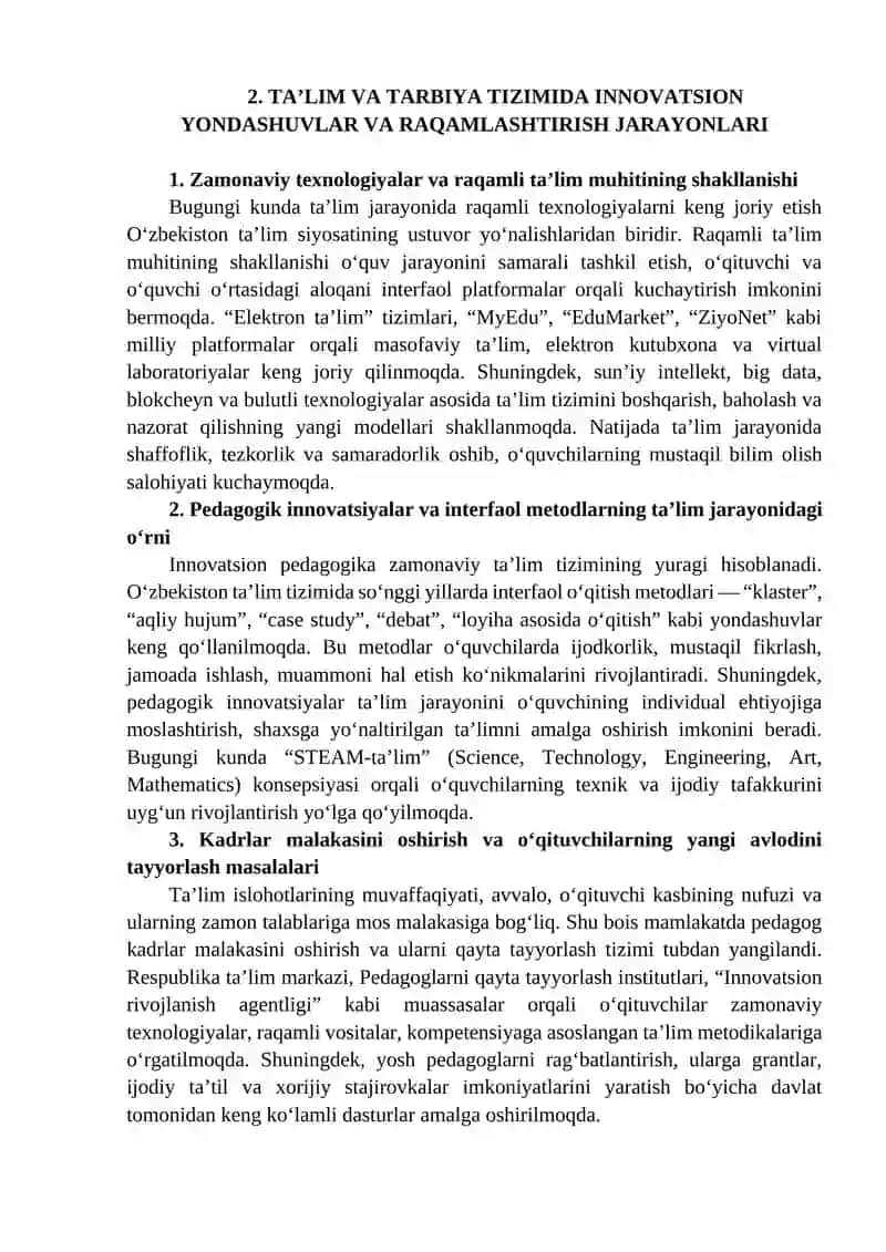 O‘zbekiston Respublikasi rivojining yangi bosqichida ta’lim-tarbiya islohotlari 4