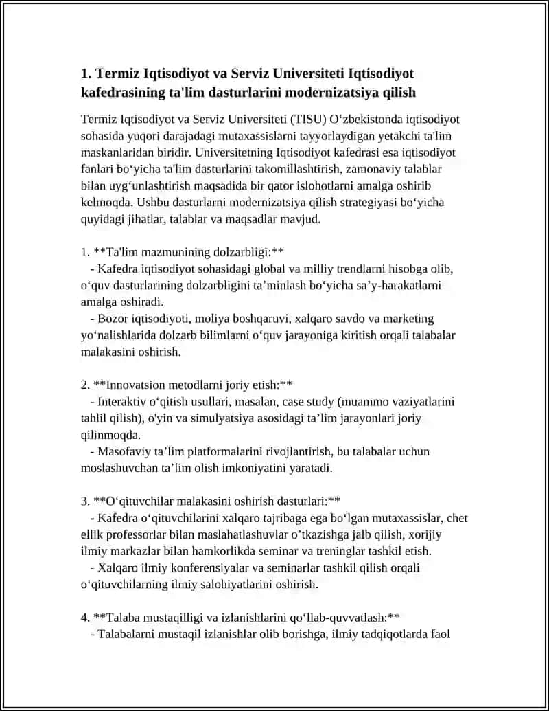 Termiz Iqtisodiyot va Serviz Universiteti Iqtisodiyot Kafedrasi 4
