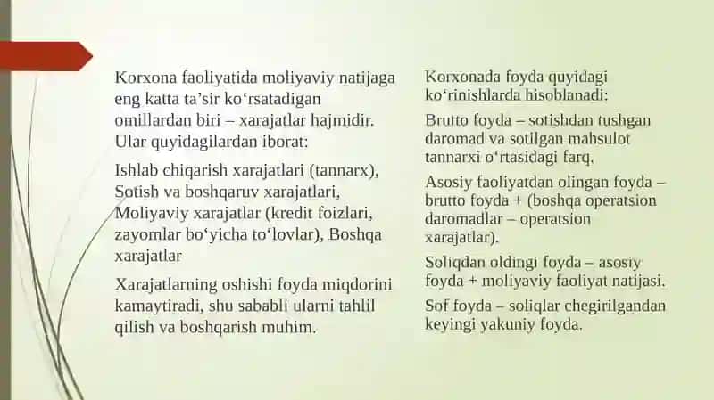 Moliyaviy natijalarga ta’sir etuvchi omillar tahlili 4