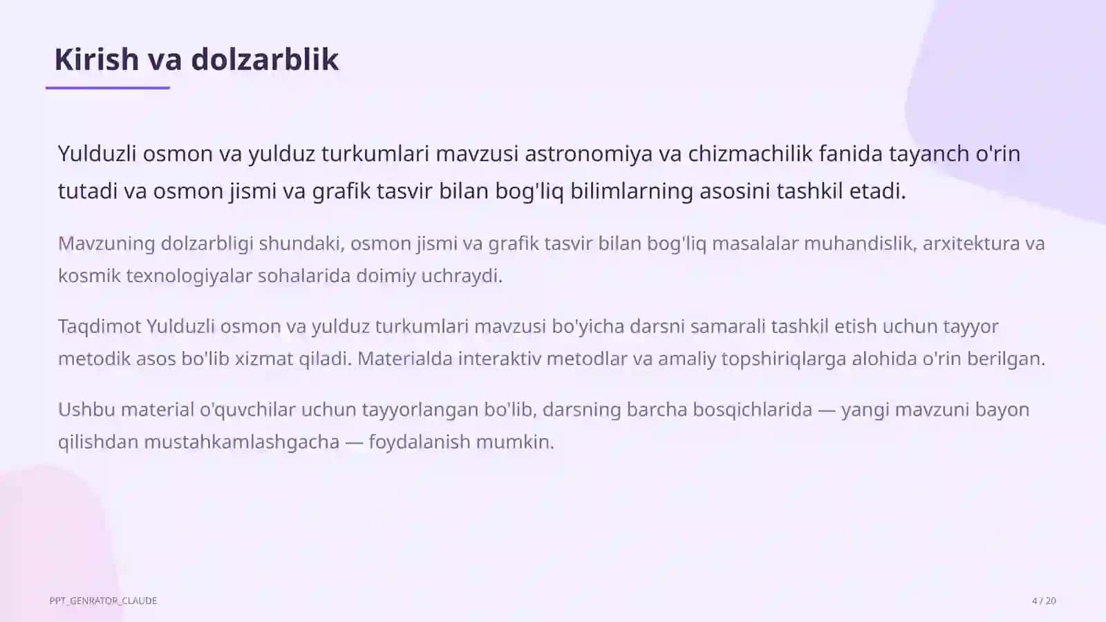 Yulduzli osmon va yulduz turkumlari (8-sinf) 4