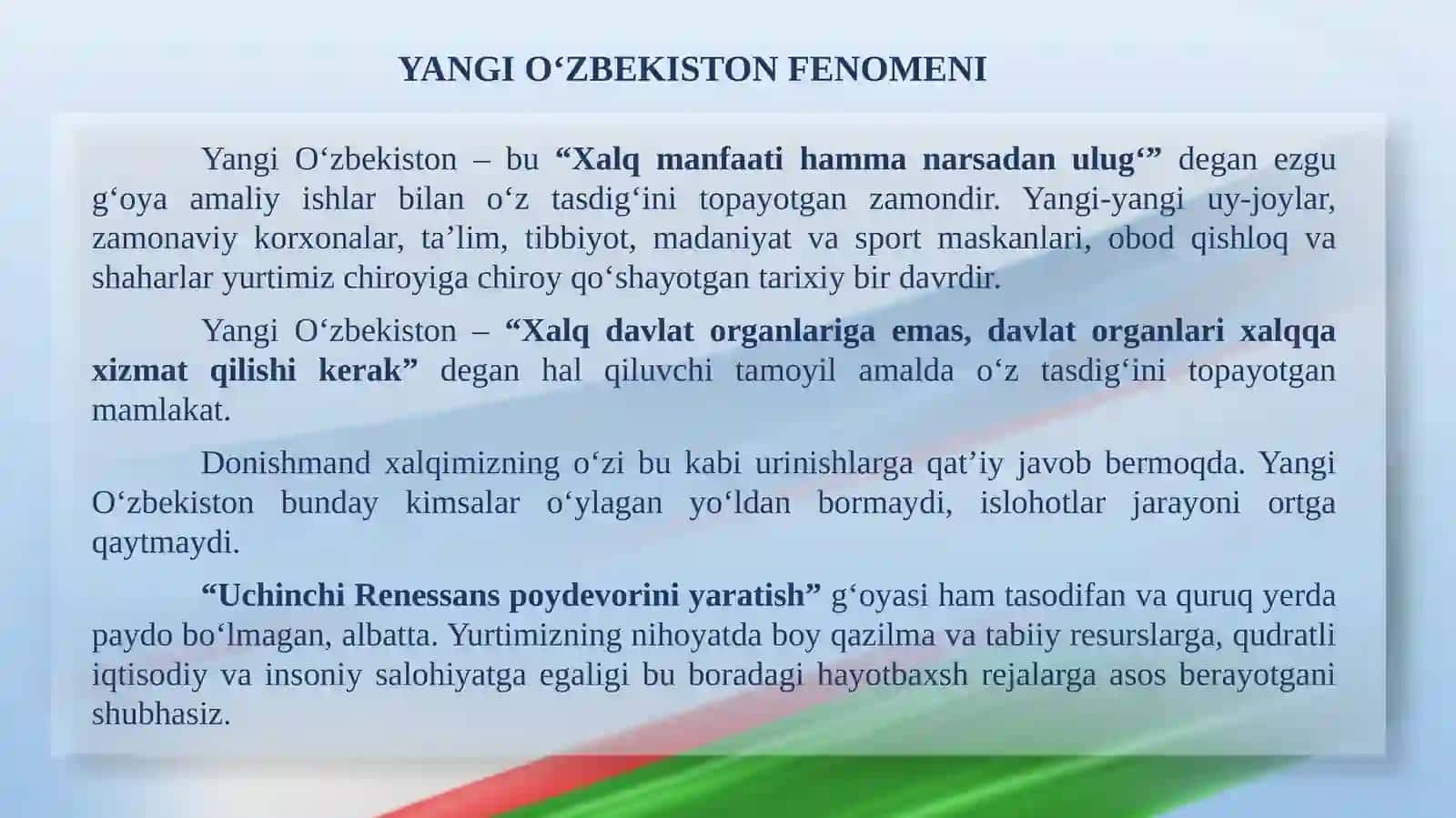 Yangi Oʻzbekistonda erkin va farovon yashaylik 4