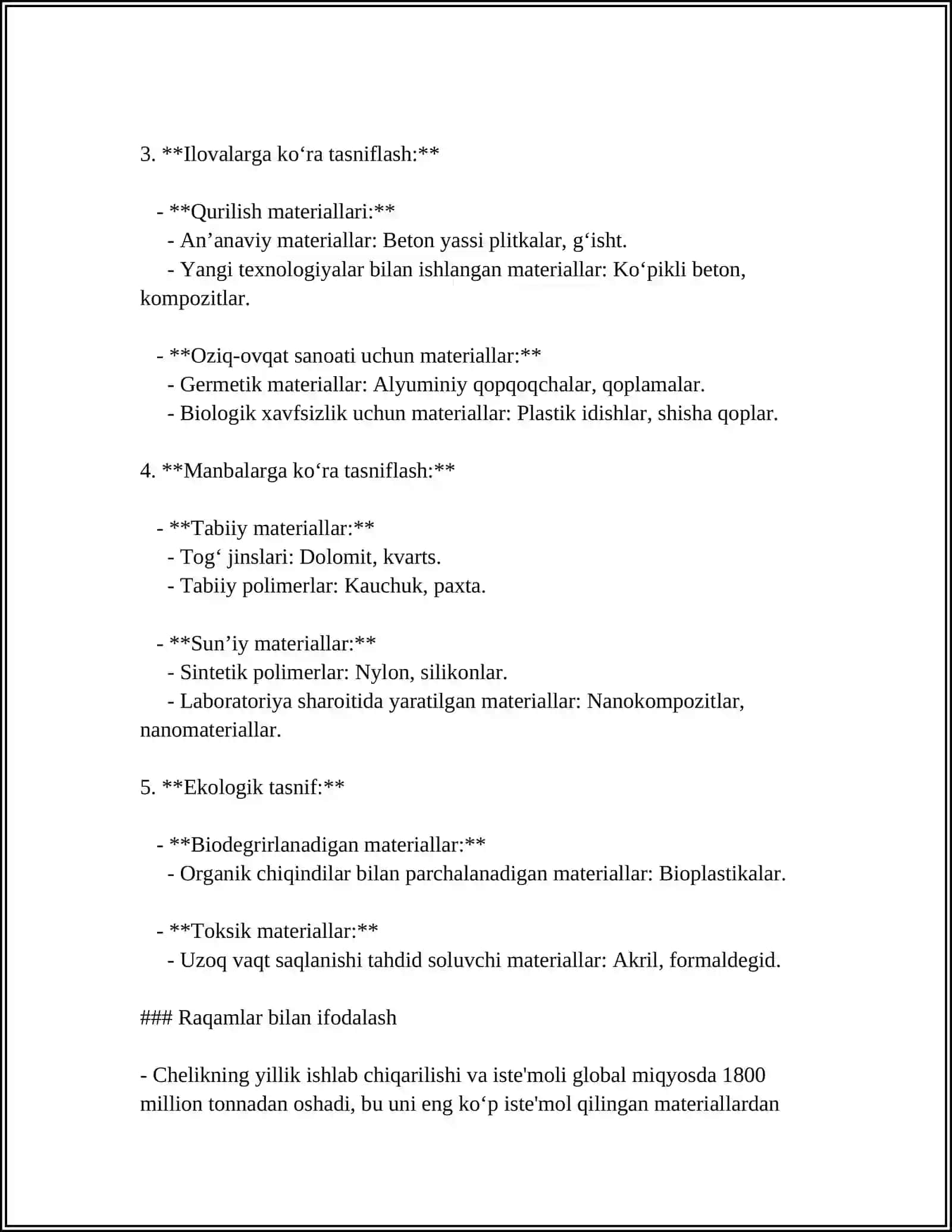 TURLI MATERIALLAR BILAN ISHLASH DARSLARINING MAZMUNI 4