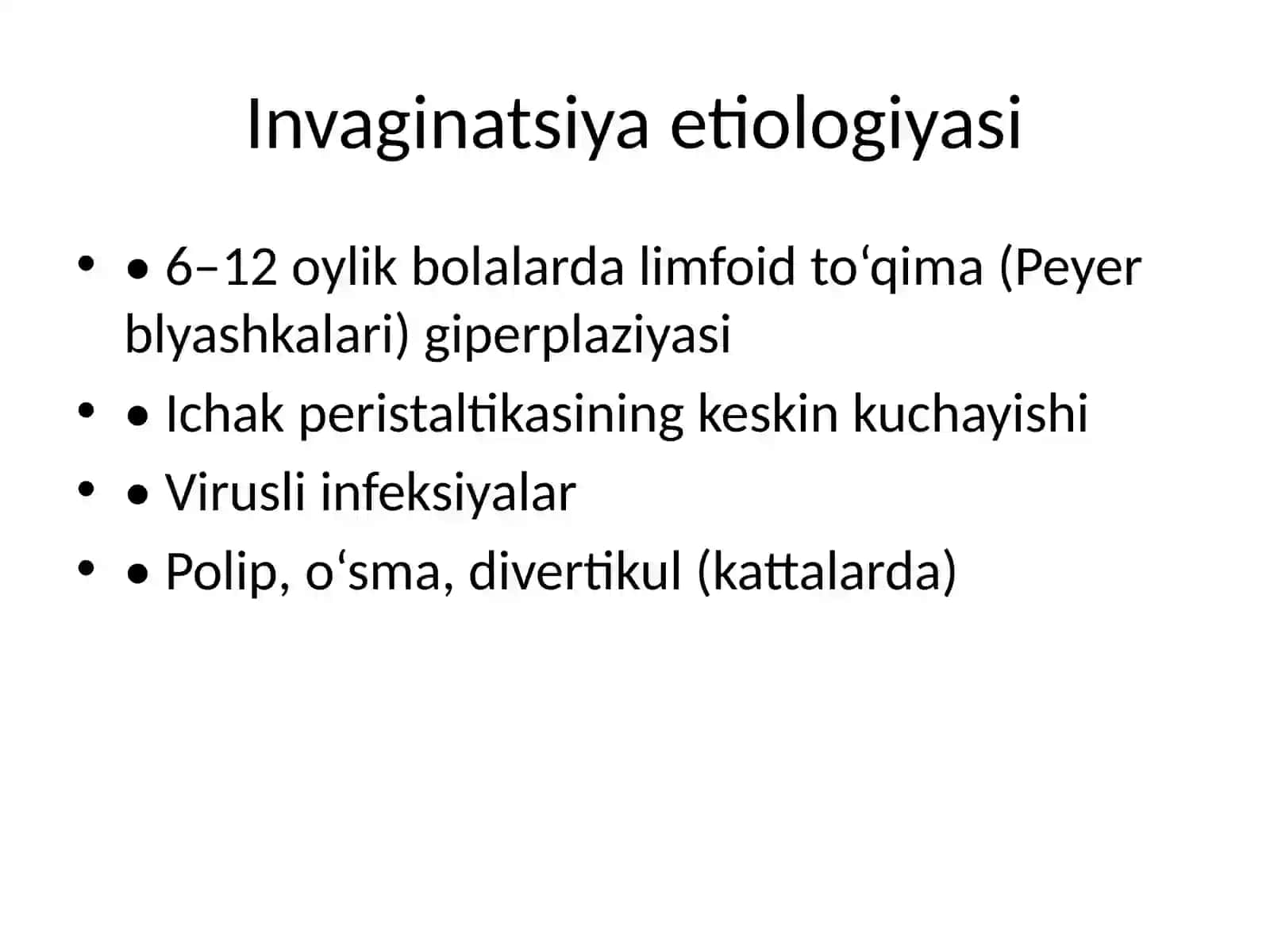 Ichakning invaginatsiyasi va spastik ichak tutilishi 4