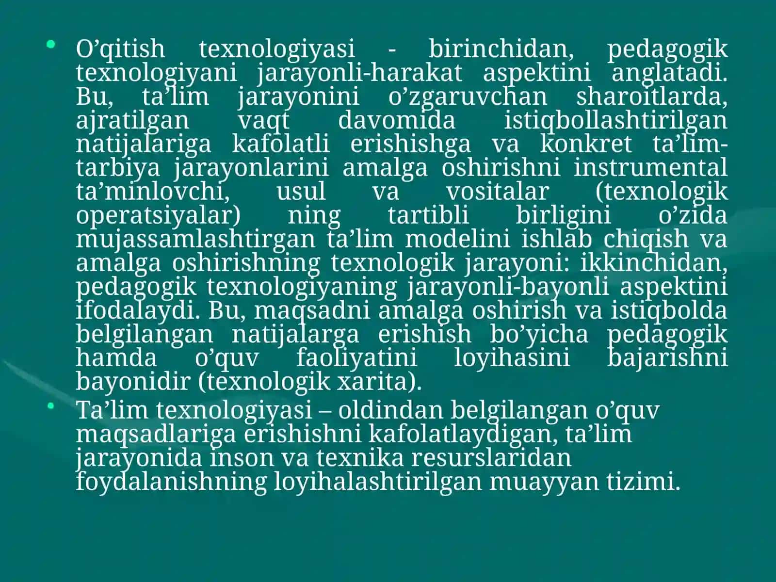 Pedagogik texnologiya va texnologiya 4