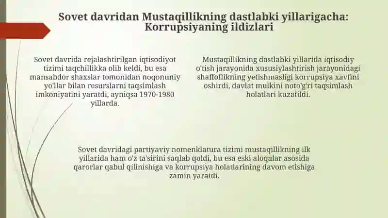 O'zbekistonda korrupsiyaga kurshish tarixi 4