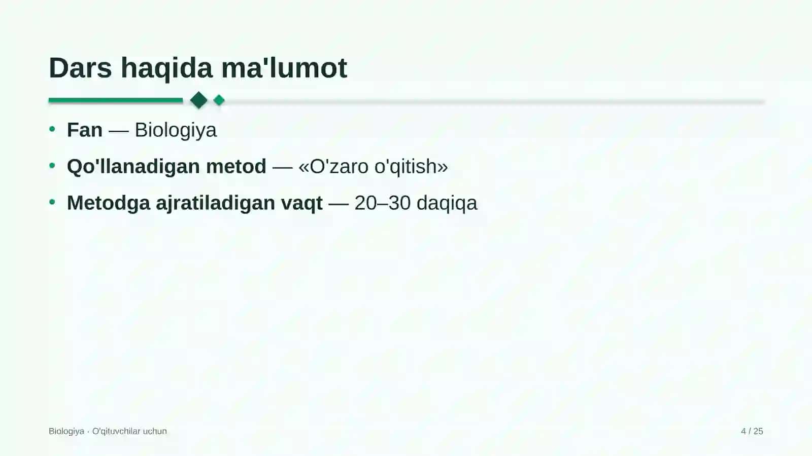 biologiya darslarida o'zaro o'qitish metodidan foydalanish 2904 4