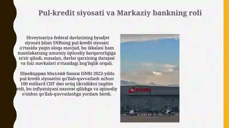 Shveysariya moliya va byudjet tizimi iqtisodiy faoliyati 4