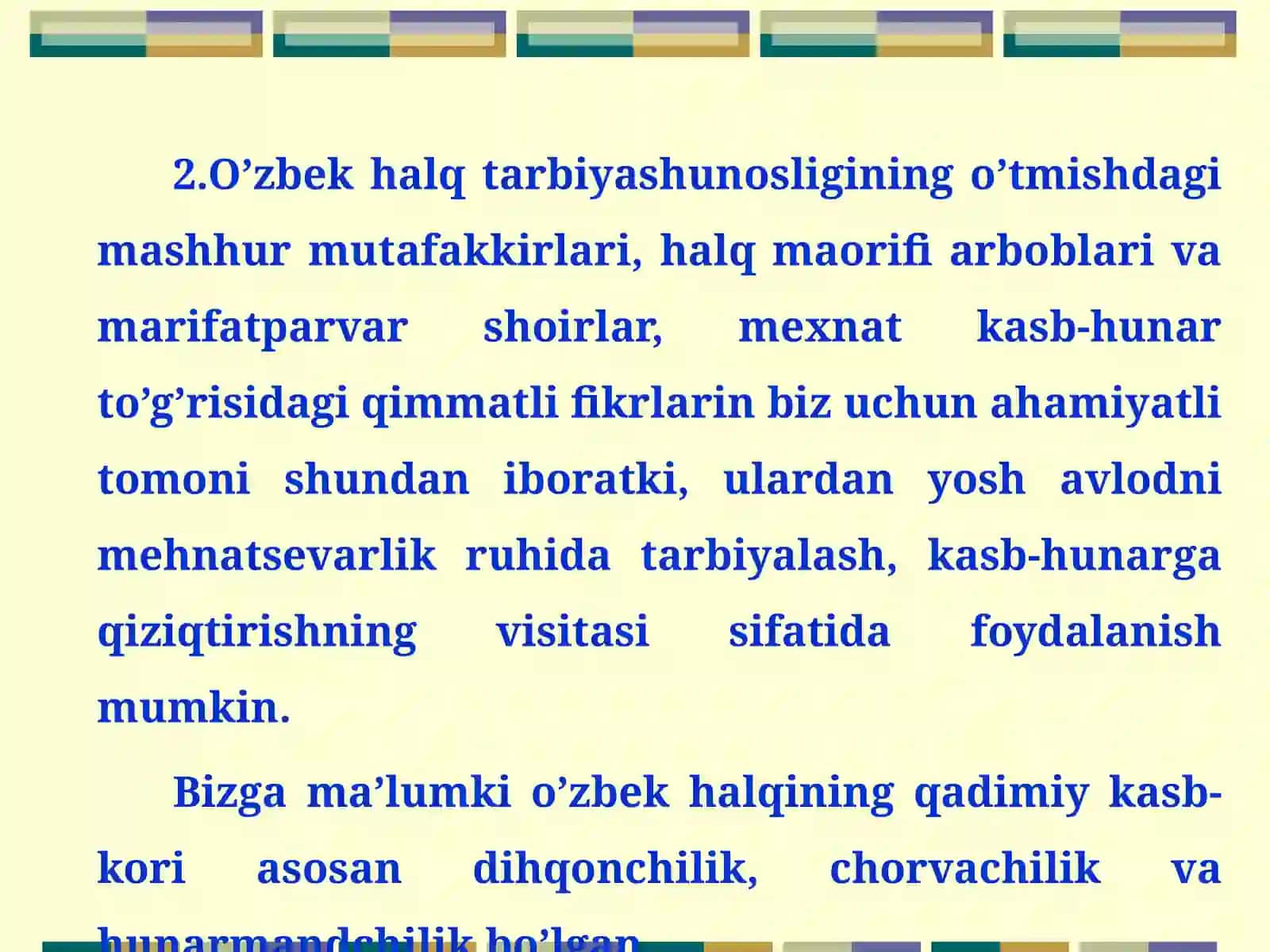 Tarbiya darslarida milliy qadriyatlar, urf-odat va marosimlarni o‘rganish 4
