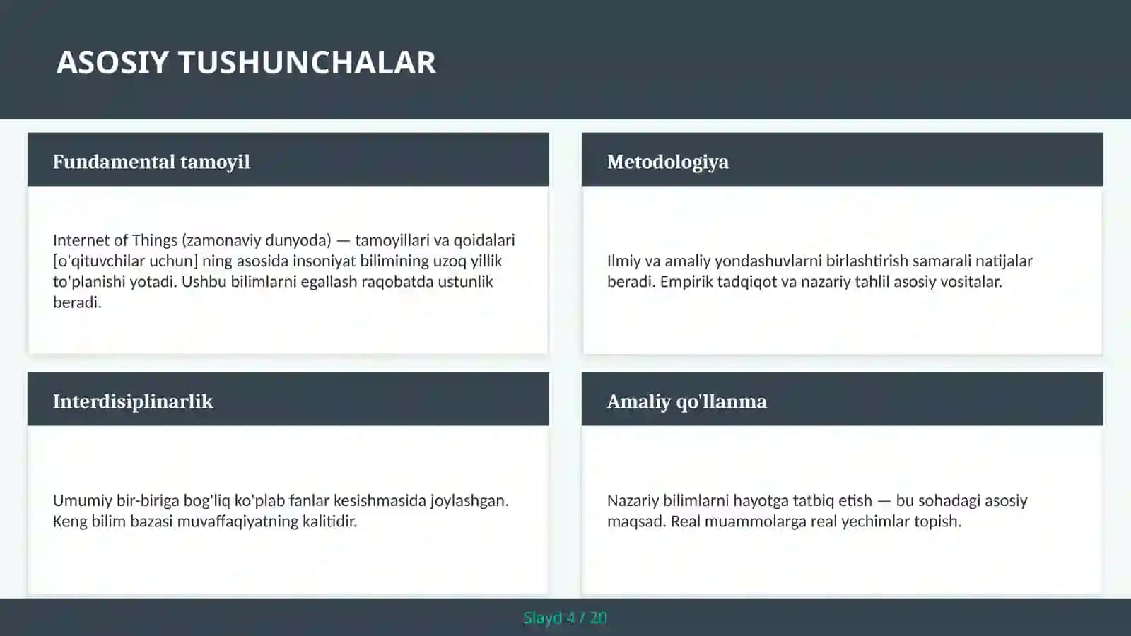 Internet of Things (zamonaviy dunyoda) — tamoyillari va qoidalari [o'qituvchilar uchun] 4