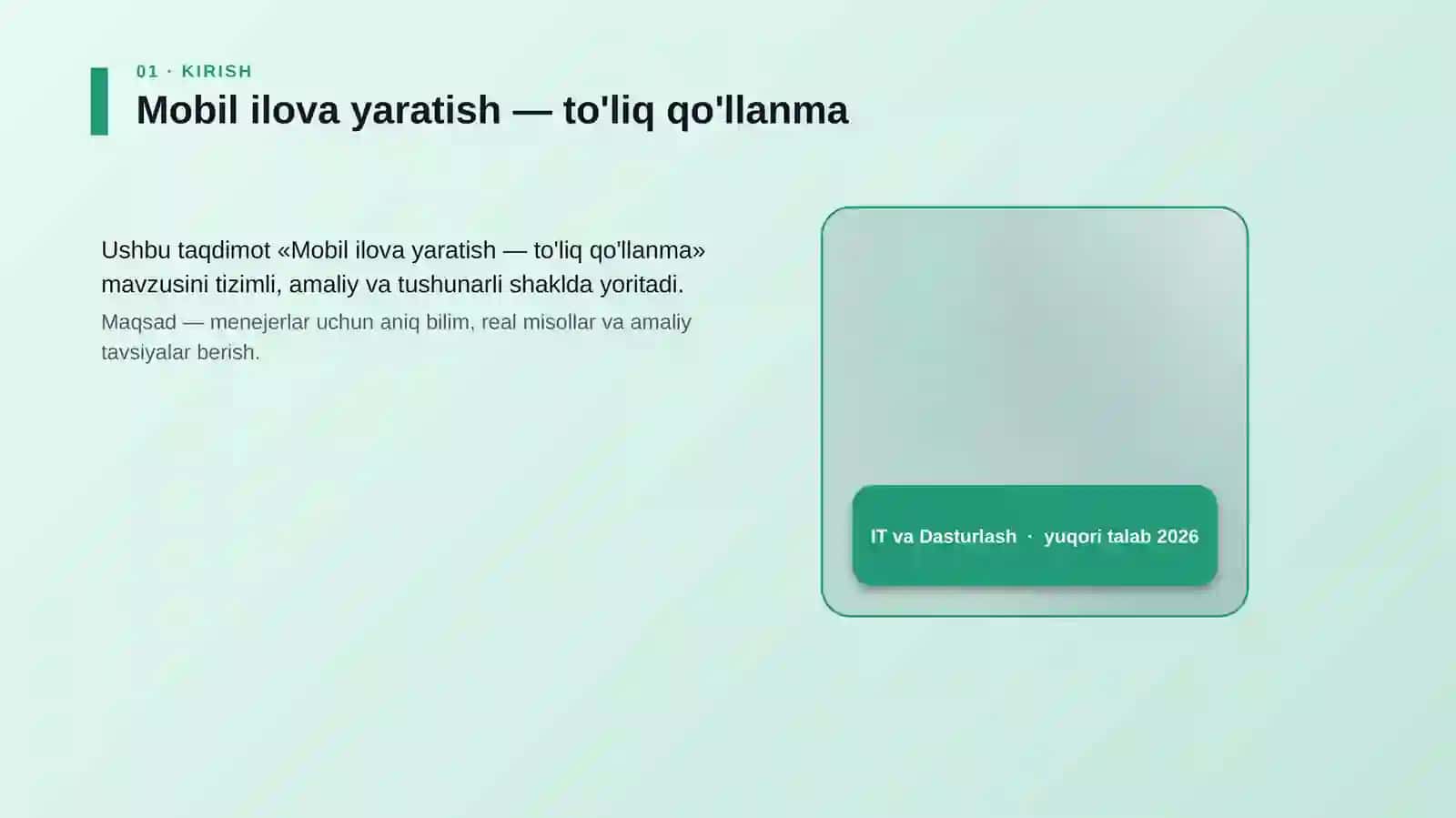 Mobil ilova yaratish — to'liq qo'llanma 4