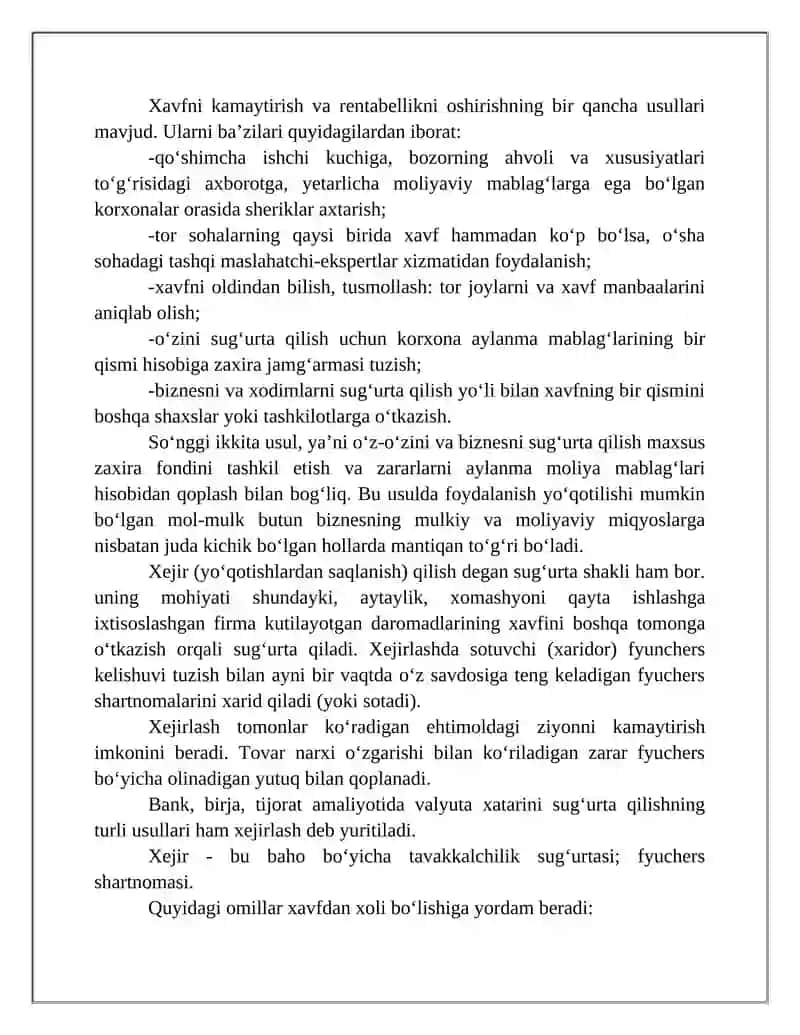 Tavakkalchilik va xavf turlari 4