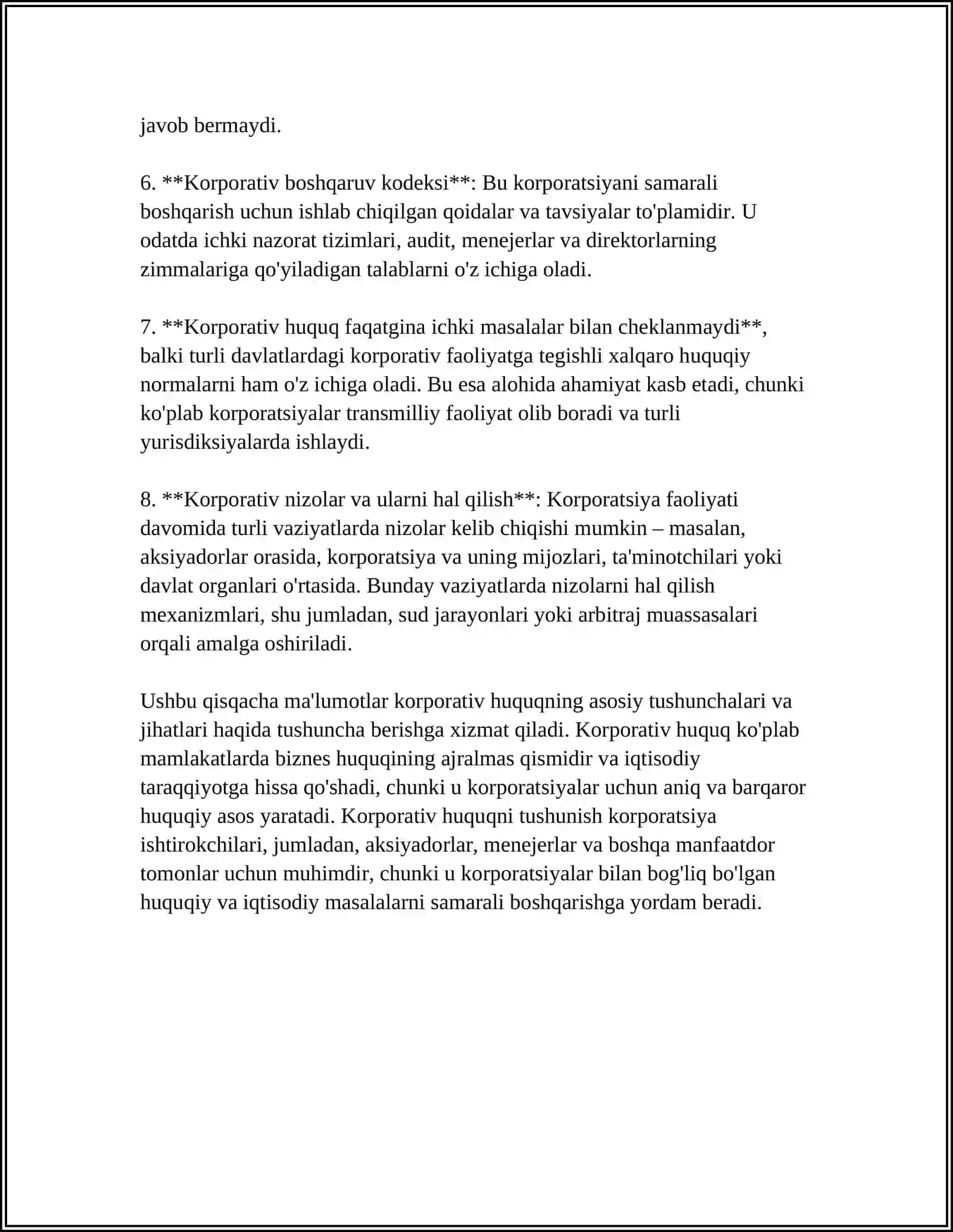 O‘ZBEKISTONDA KORPORATIV HUQUQNING O‘ZIGA XOSJIHATLARI 4