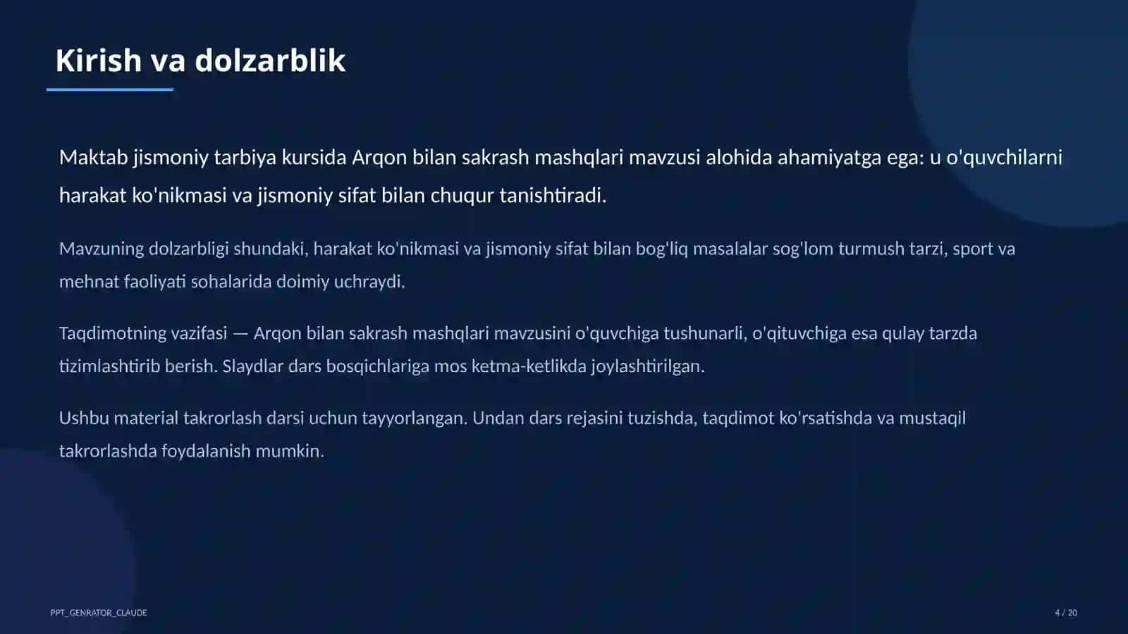 Arqon bilan sakrash mashqlari (3-sinf) 4
