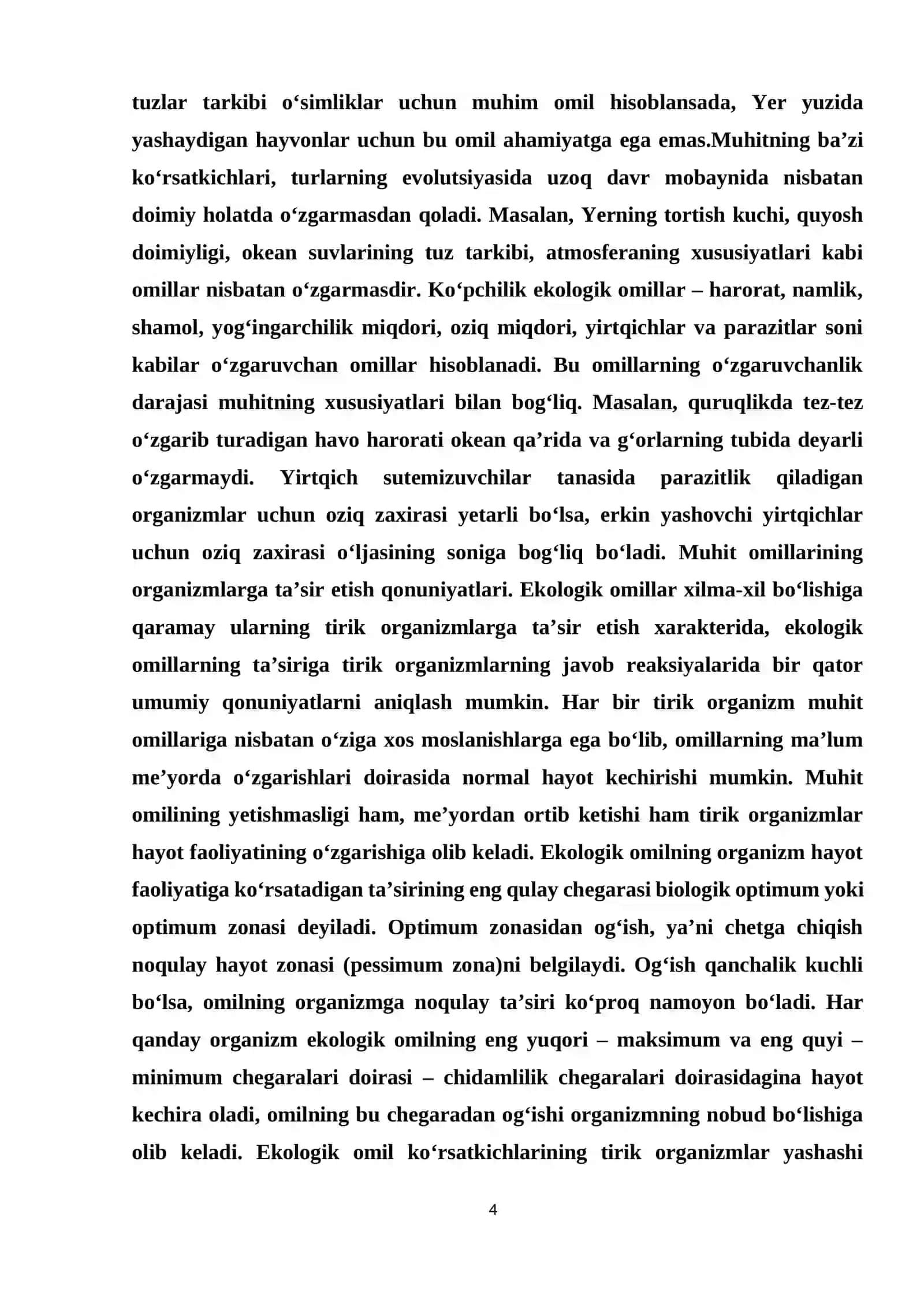 «Qoʻqon shahar va atrof tumanlardagi oʻsimliklarning namlik omiliga koʻra ekologik guruhlarini aniqlash » KURS ISHI 4