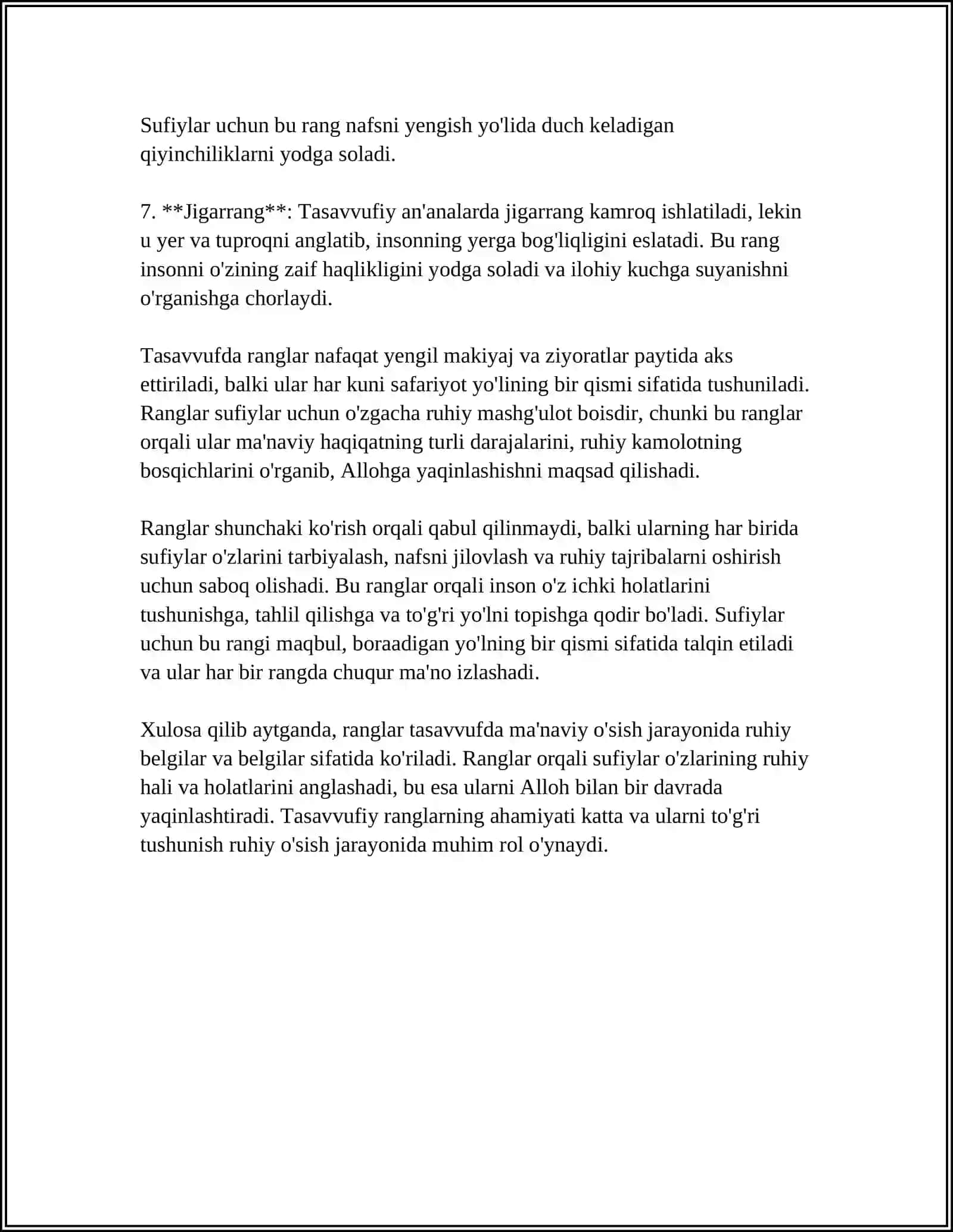 "SAB’AI SAYYOR" DOSTONIDAGI RANGLARNING TASAVVUFIY TALQINLARI 4