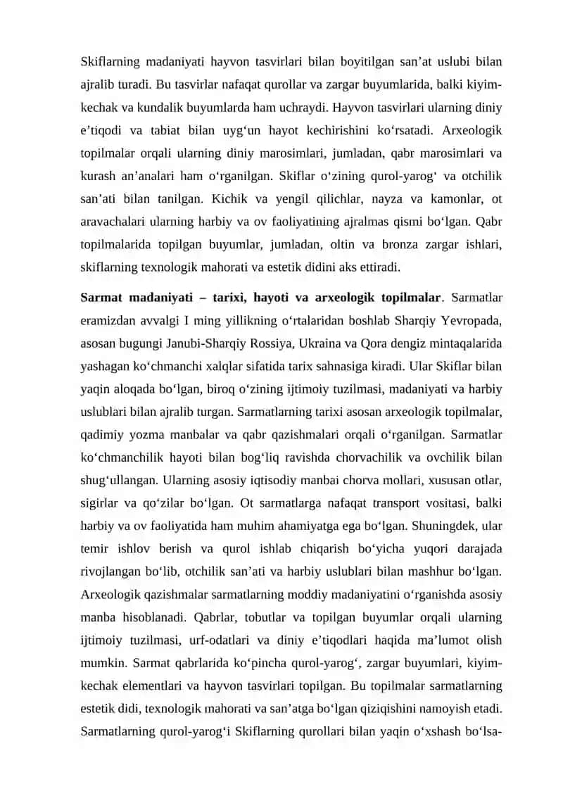 Sharqiy Yevropada arxaik davr arxeologiyasi: skif va sarmat madaniyati 4