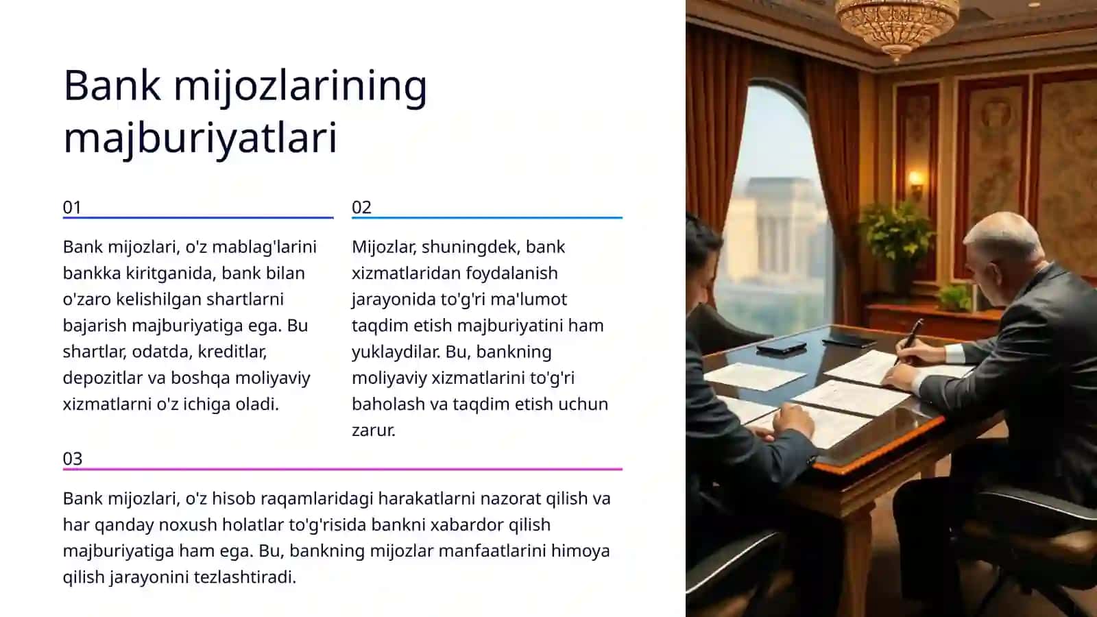 Bank mijozlarining manfaatlarini himoya qilish sohasidagi huquq va majburiyatlar 4