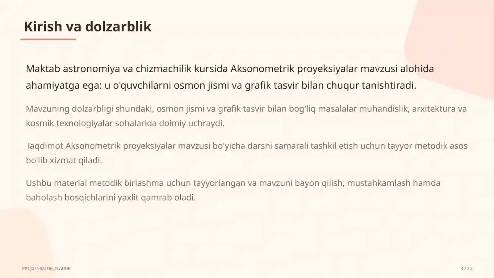 Astronomiya va chizmachilik (8– 4