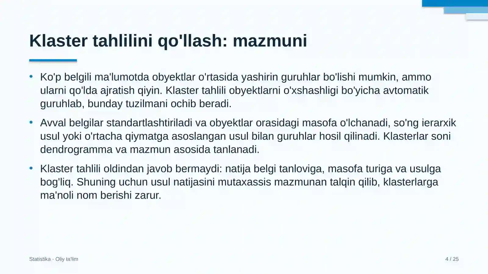 endokrinologiya dispanserlarida klaster tahlilini qo'llash 9910 4