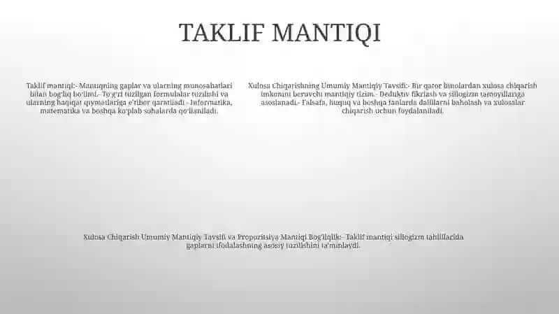 Xulosa Chiqarishning Umumiy Mantiqiy Tavsifi 4