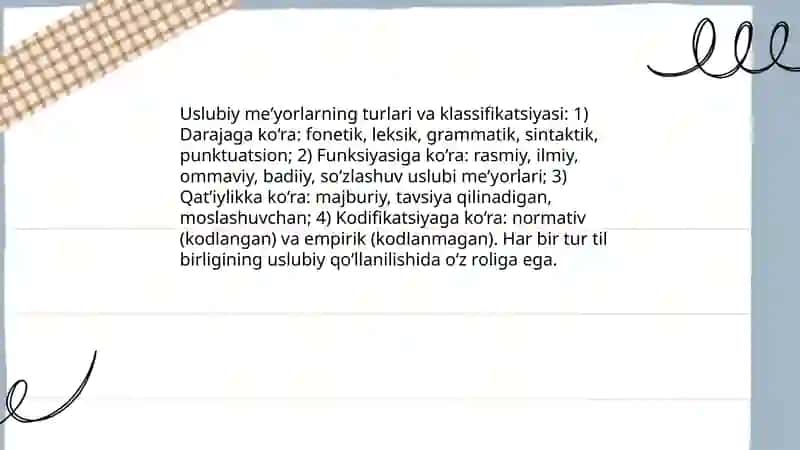 Uslubiy meʼyorlar 4