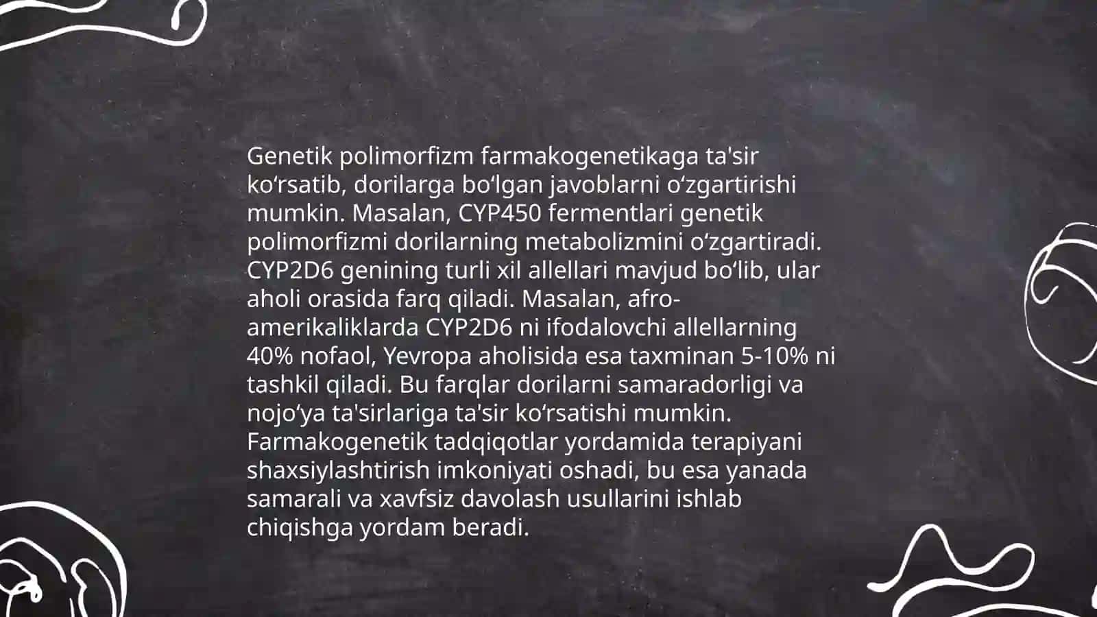 Farmakogenetika dorilarning individual tasirini urganish 4