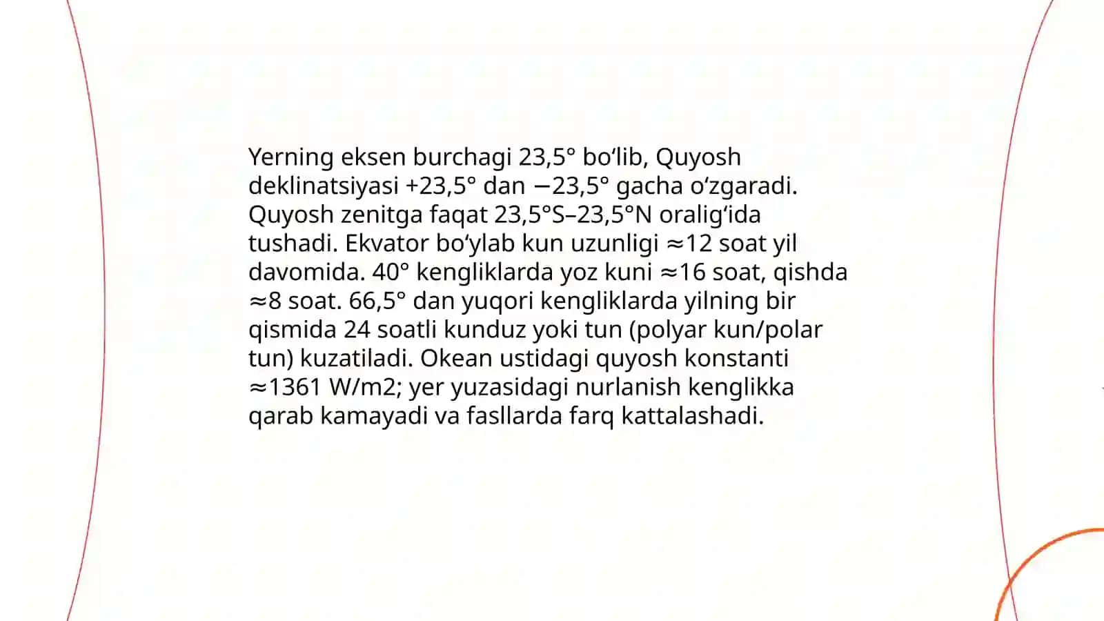 Yerning Quyosh atrofida aylanishining geografik oqibatlari 4