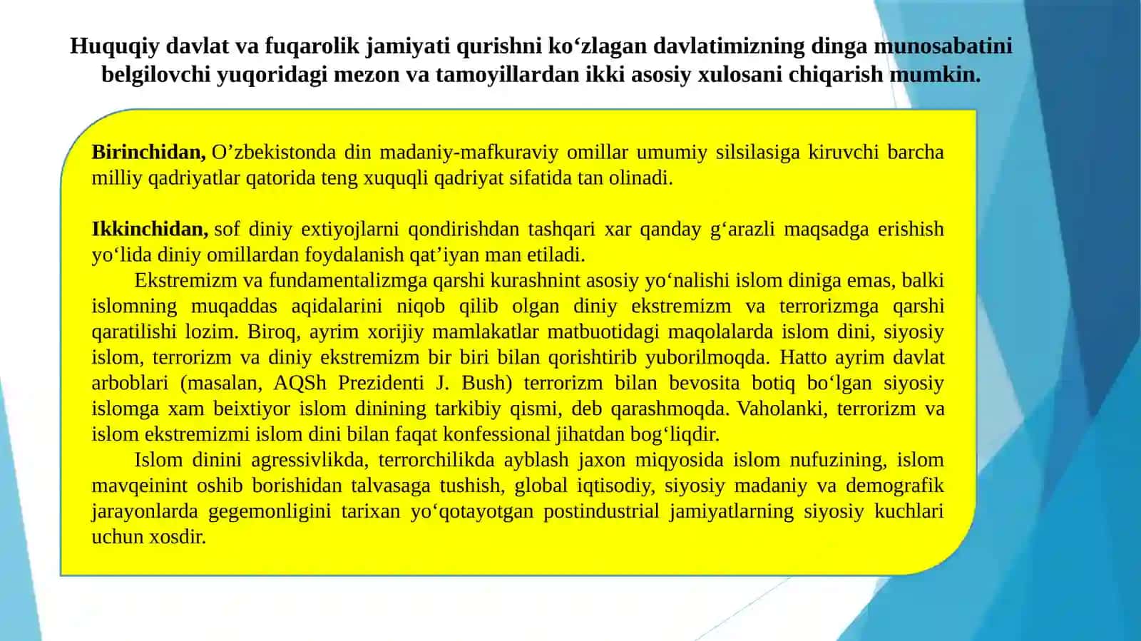 O’zbekistonda davlat va din munosabatlari 4