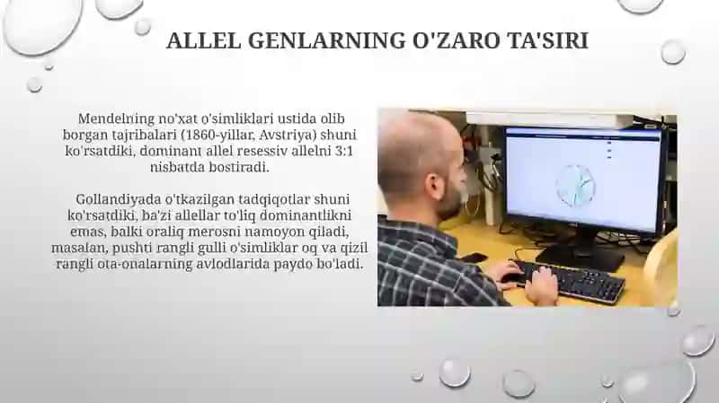 Monoduragoy chatishtirish. Allel bo‘lgan genlarning o'zaro ta'siri, ko'pallellik 4