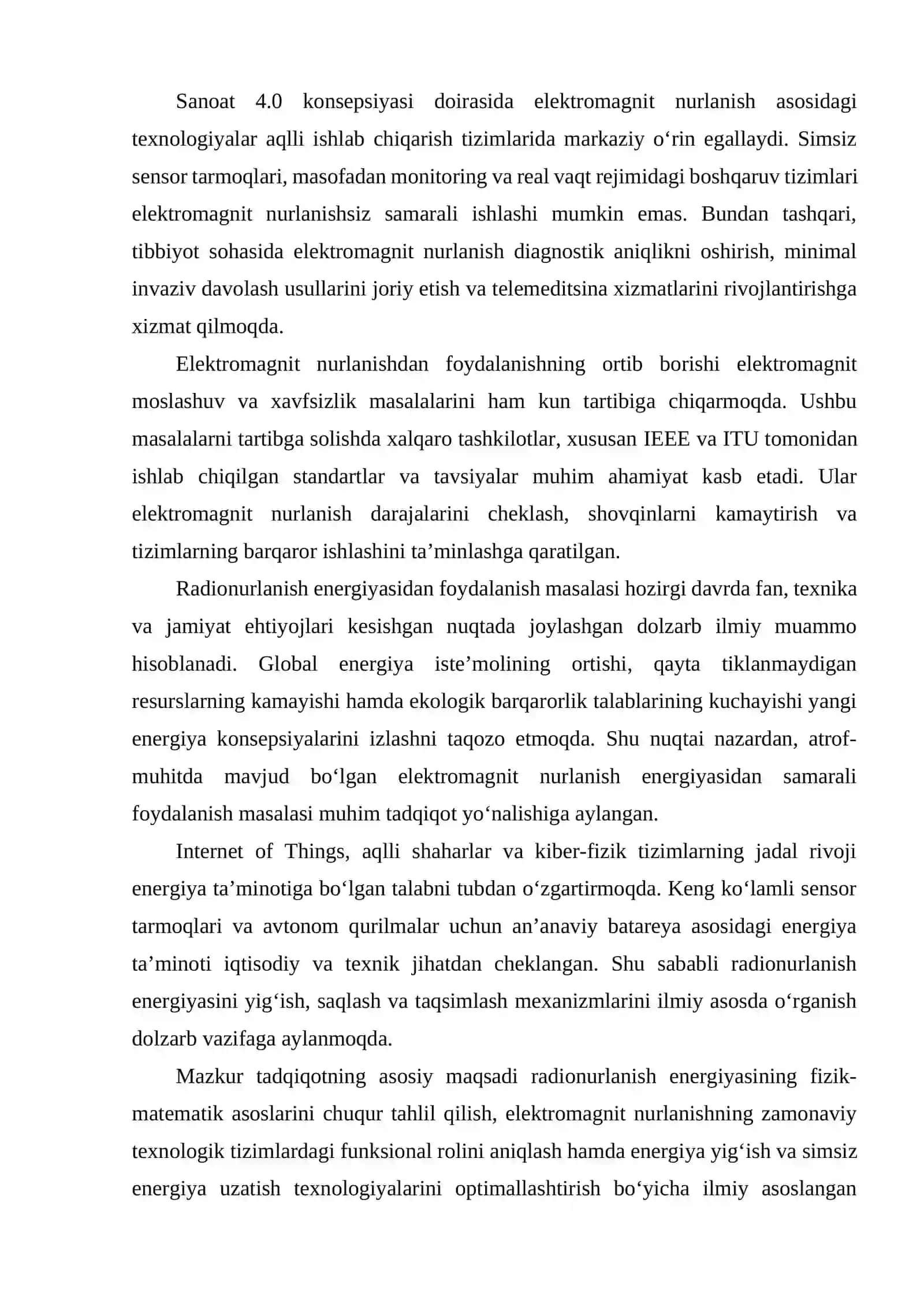 Radionurlanish energiyasidan foydalanish istiqbollarini tahlil qilish. 4