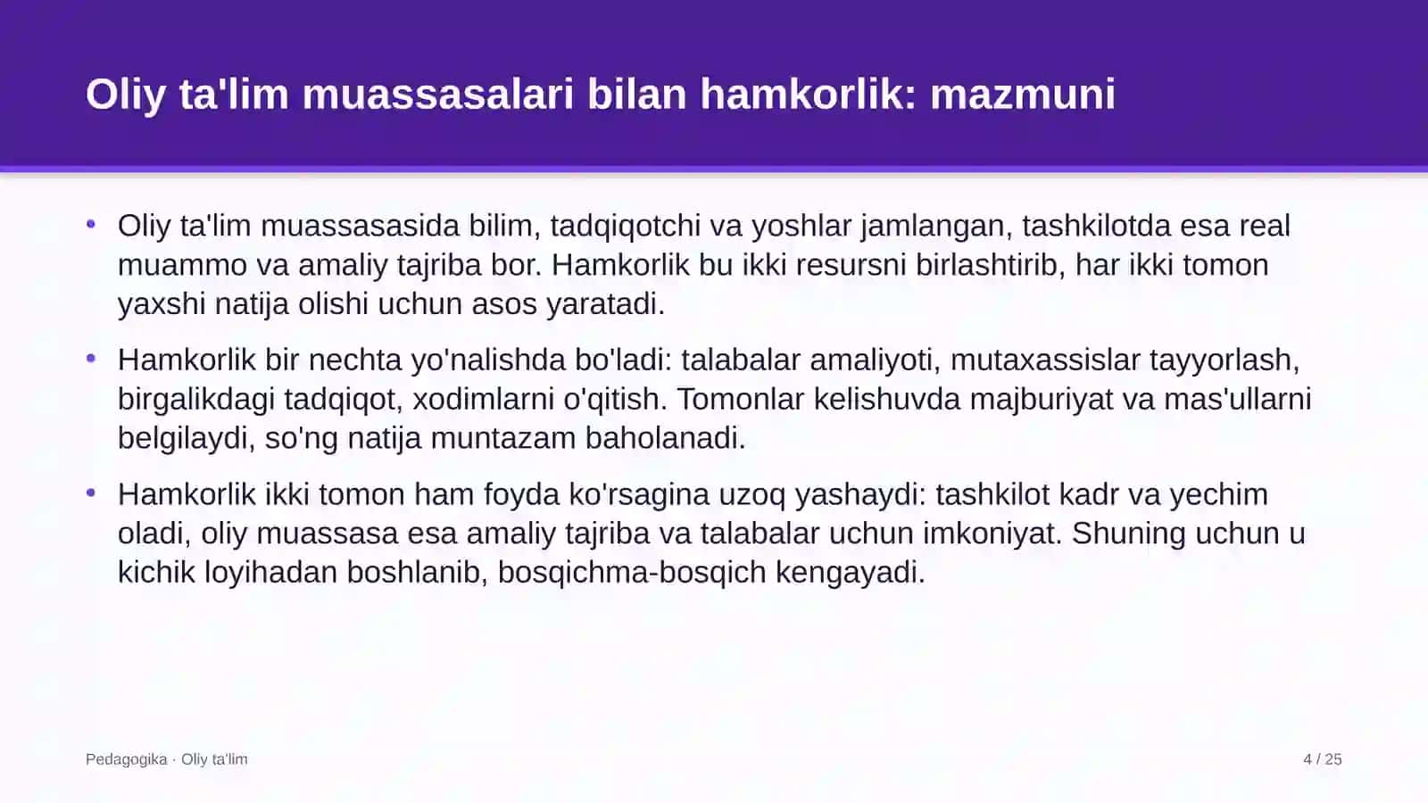 dasturiy ta'minotni testlash sohasida oliy ta'lim muassasalari bilan hamkorlik 4276 4