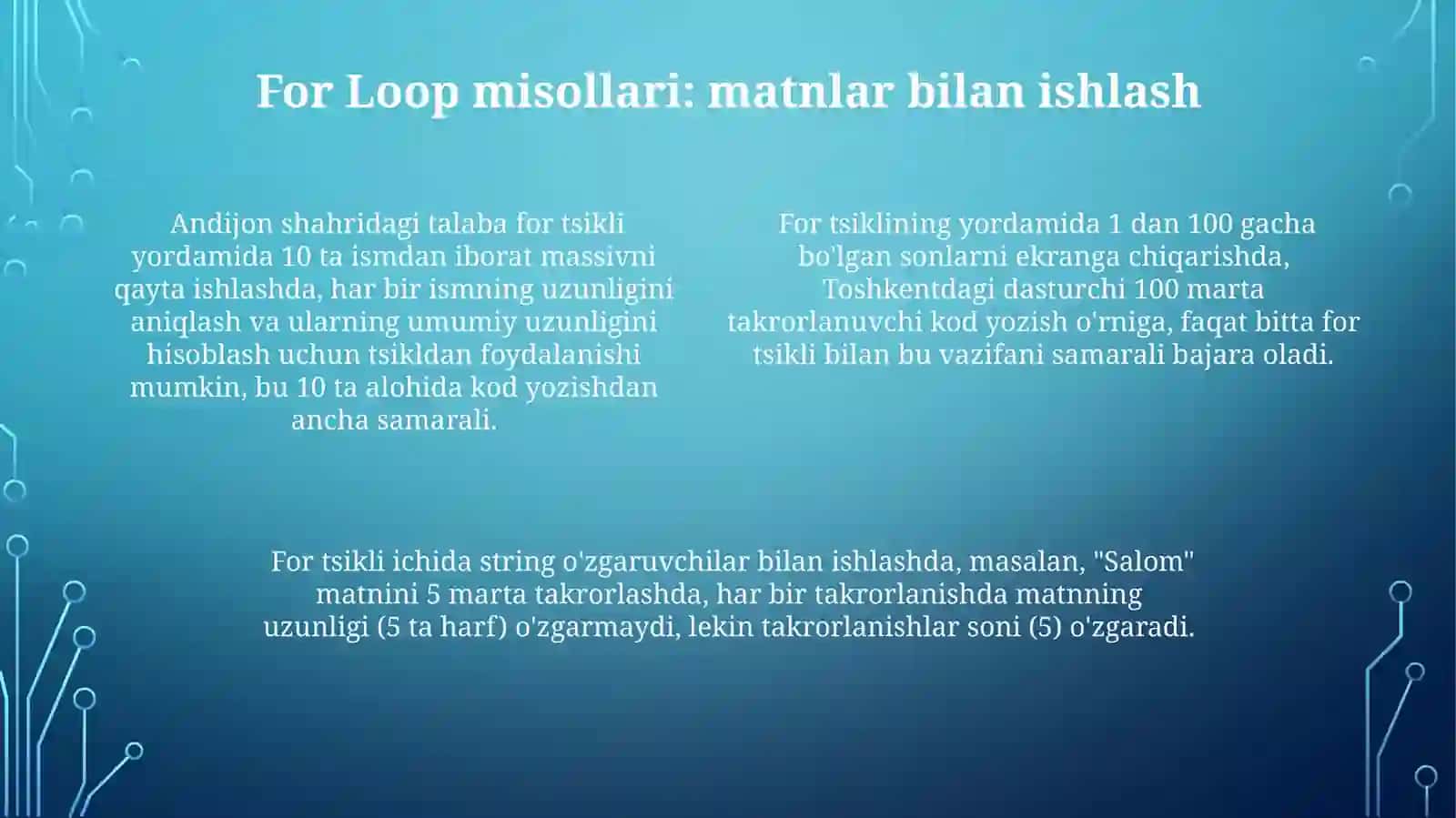 C++ datakrorlashoperatorlari.Fortakrorlashoperator 4