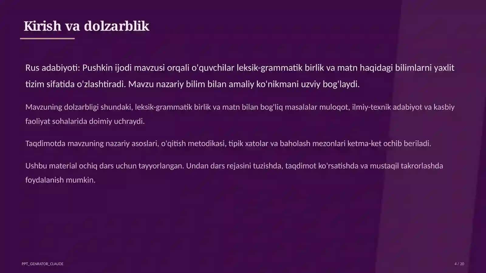 Rus adabiyoti: Pushkin ijodi (9-sinf) 4