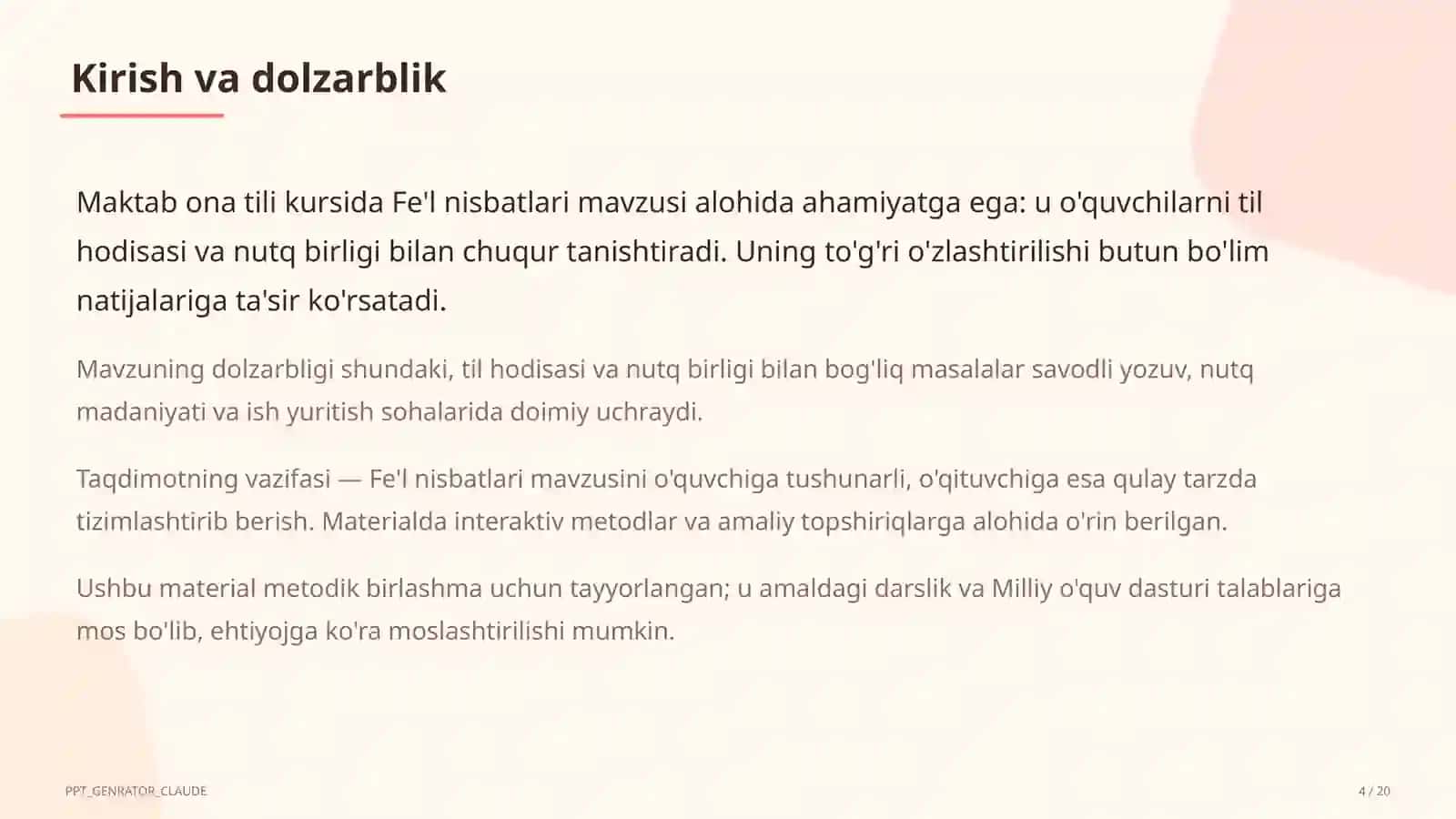 Fe'l nisbatlari (7-sinf) 4