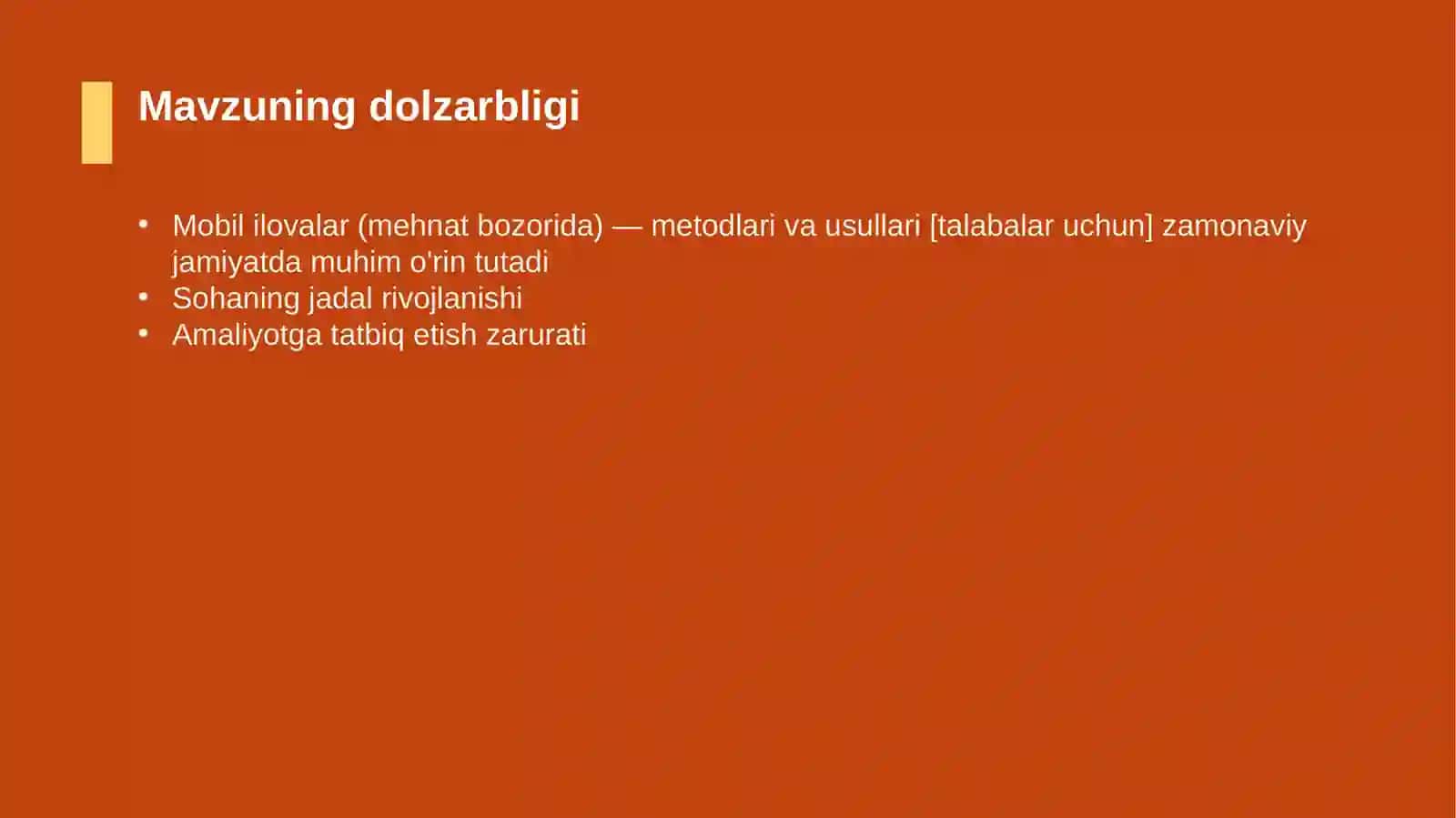 Mobil ilovalar (mehnat bozorida) — metodlari va usullari [talabalar uchun] 4