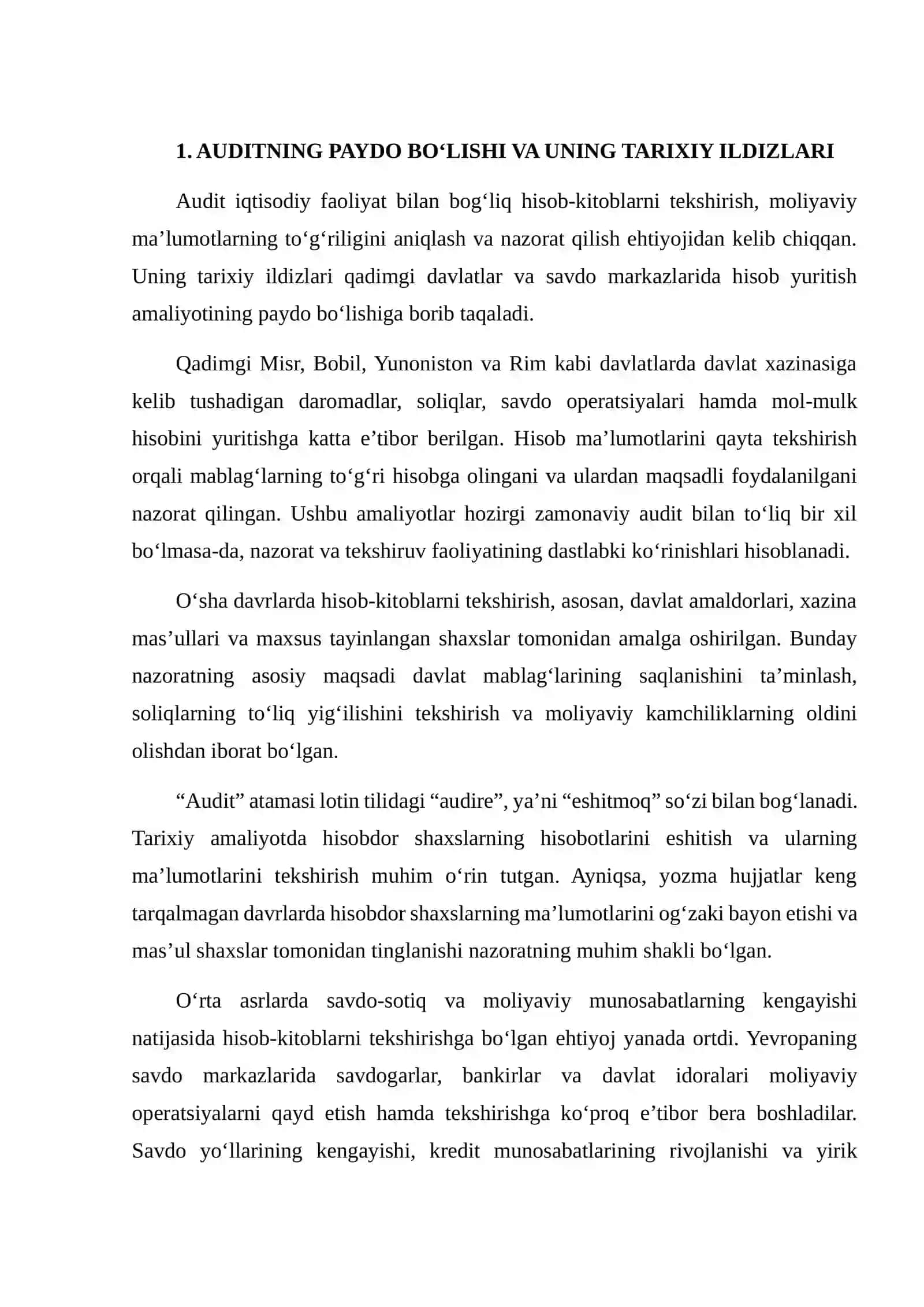 AUDITNING PAYDO BO‘LISHI VA RIVOJLANISHI TARIXI 4