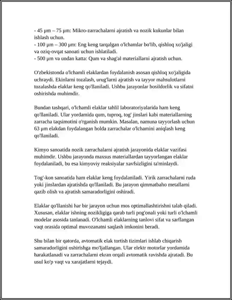 SARALASH JARAYONIDA ISHLATILADIGAN ELAKDONLAR TAVSIFI 4