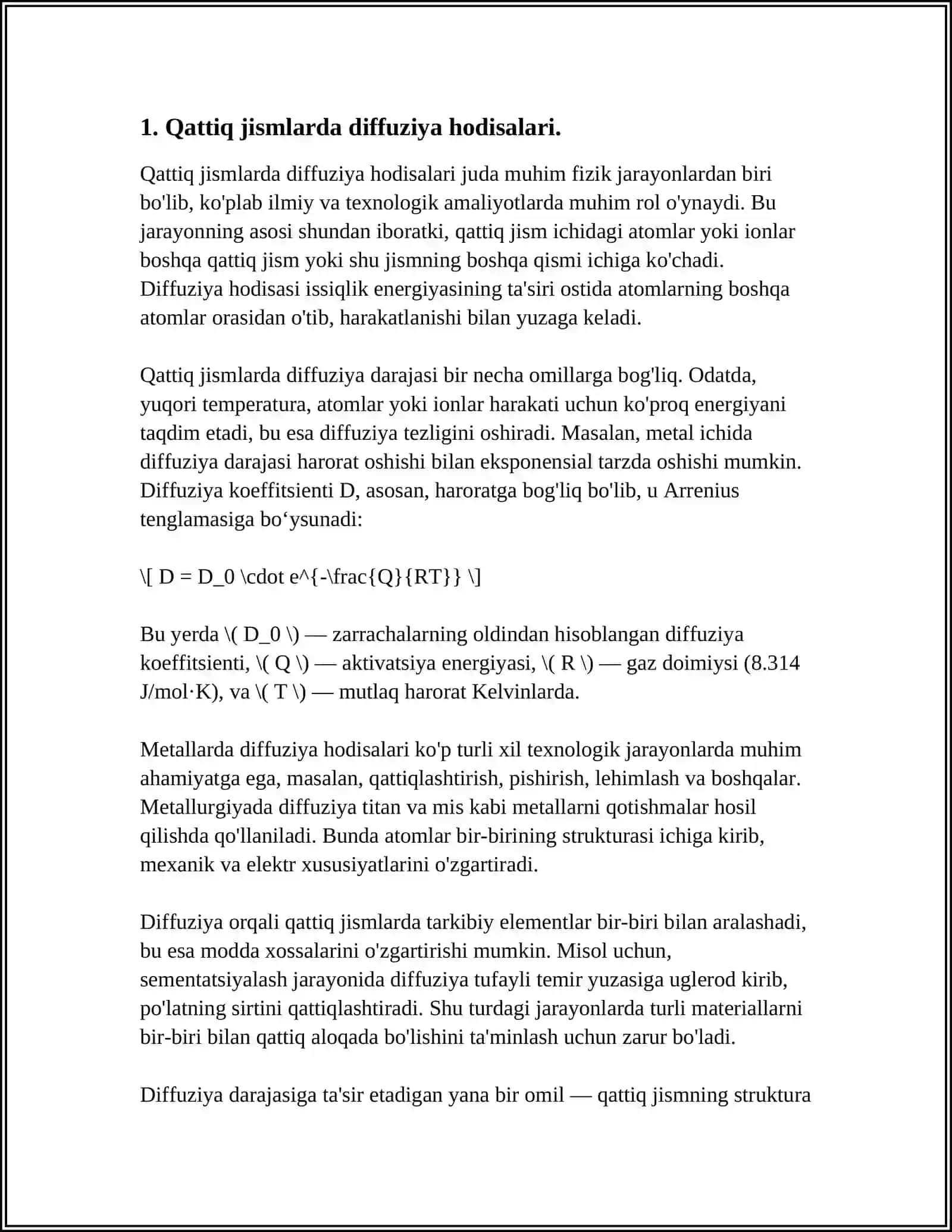 QATTIQ JISMLARDA DIFFUZIYA HODISALARI 4