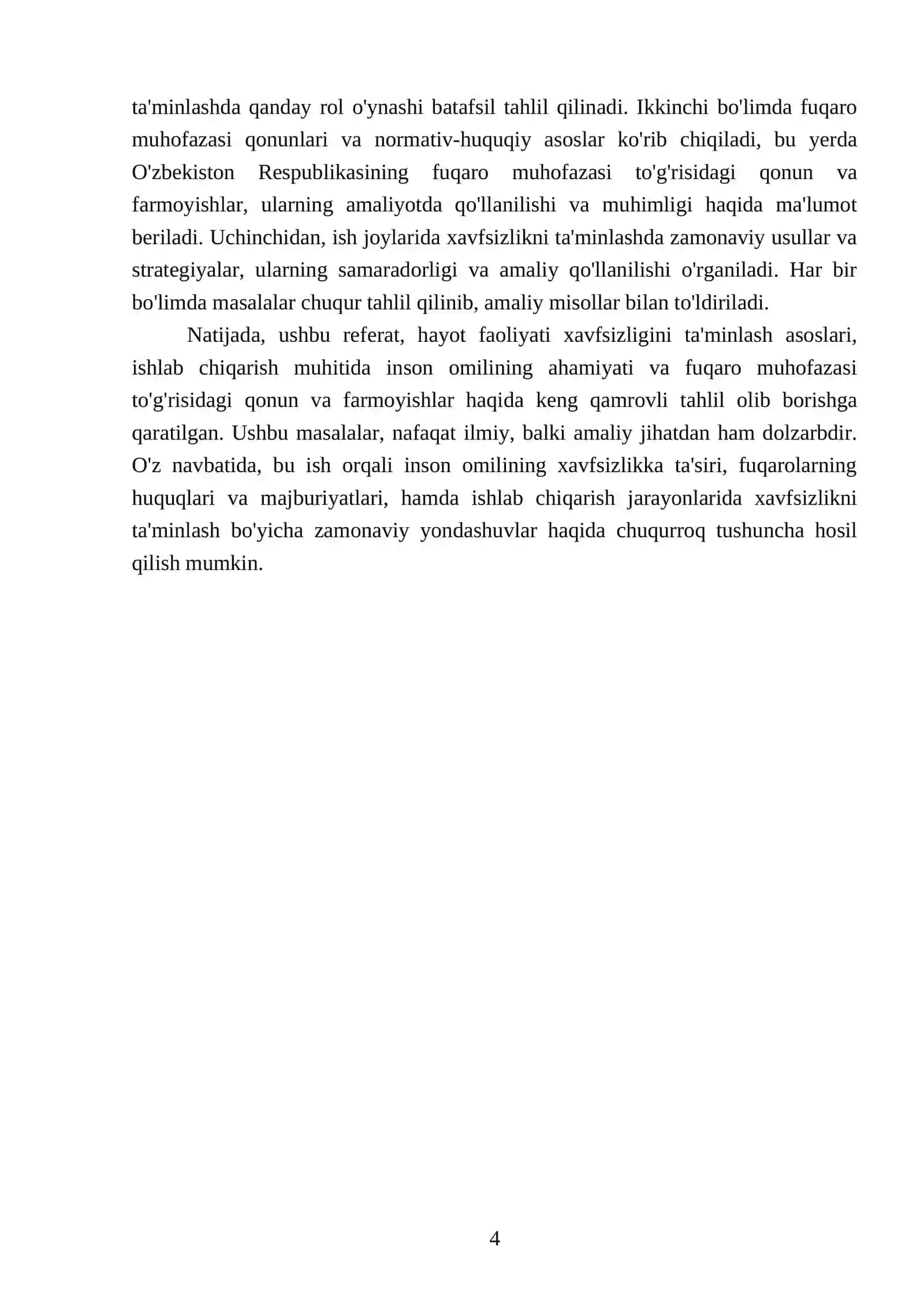 Hayot faoliyati xavfsizligini ta’minlash asoslari 4