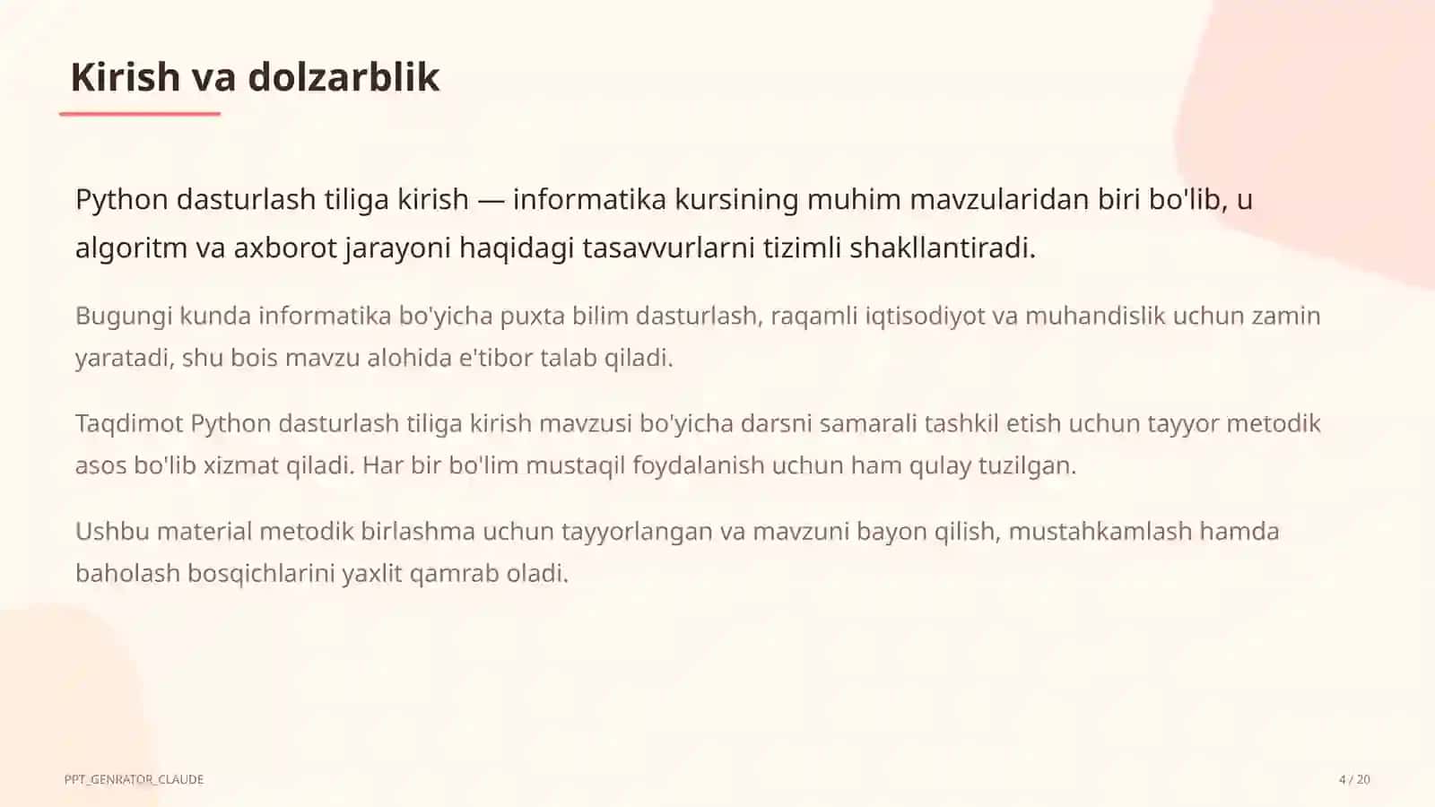 Python dasturlash tiliga kirish (8-sinf) 4