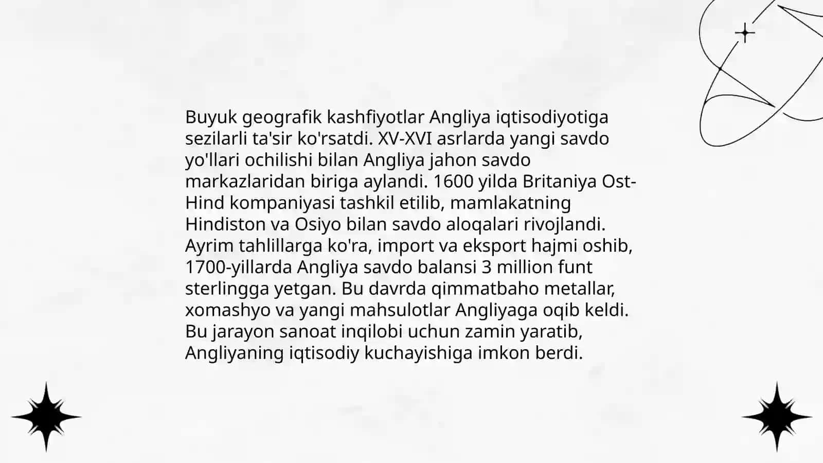 Angliyada kapitalizmning gʻalaba qilishi va ingliz burjua inqilobi. Buyuk Geografik kashfiyotlar 4