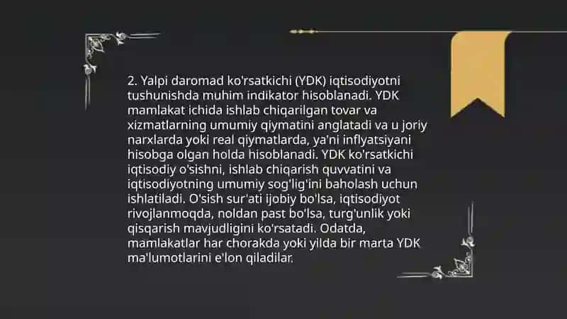 Ikklamchi mahsulotni sotishdan olingan yalpi daromad ko'rsatkichi va uni aniqlash tartibi 4