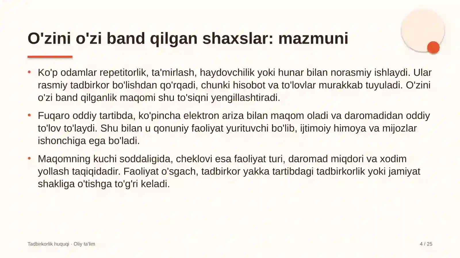 faktoring kompaniyalarida o'zini o'zi band qilgan shaxslar faoliyati 7487 4