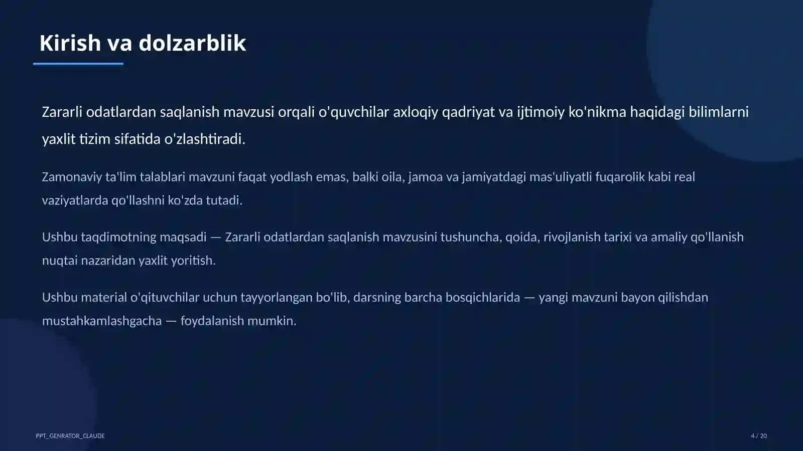 Zararli odatlardan saqlanish (7-sinf) 4