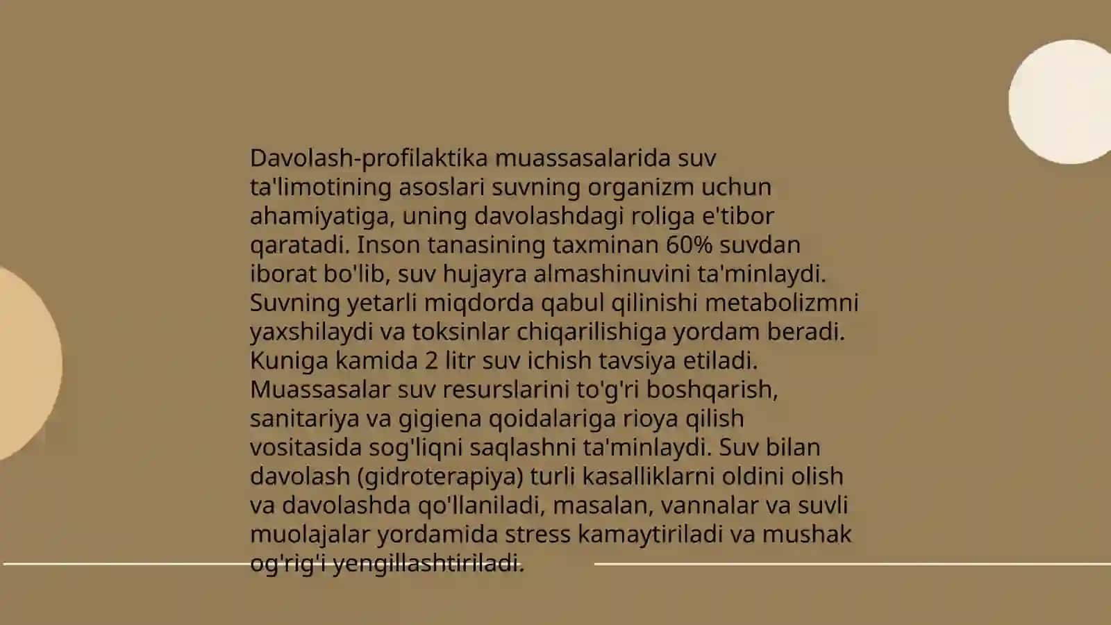 Davolash profilaktika muassasalarida ratsional suv ta'limotining ahamiyati 4