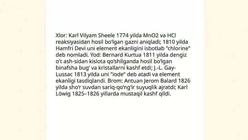 Kimyoviy elementlarning kashf etilishi 4