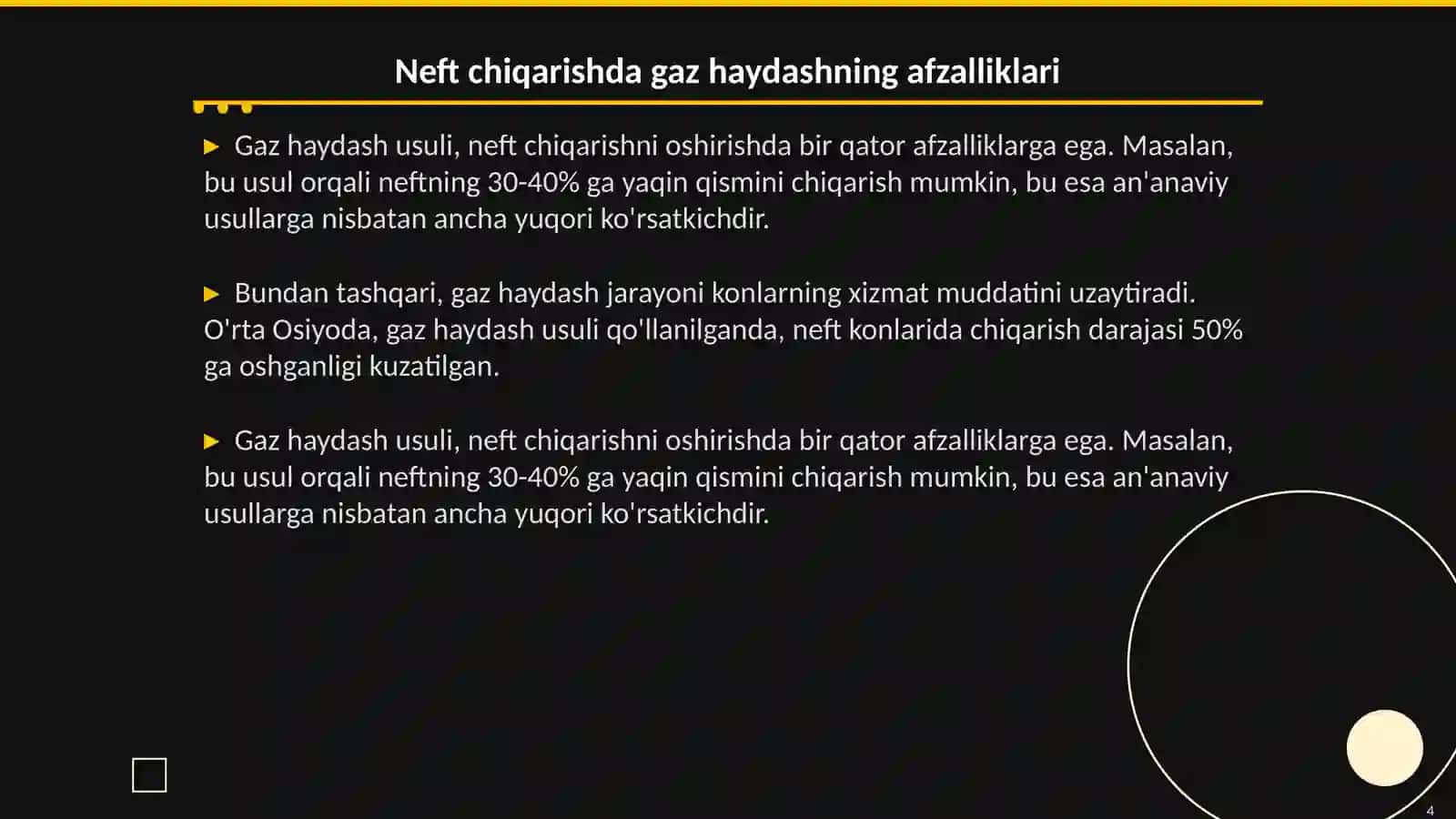 Gaz haydash orqali neft chiqarishni oshirish 4