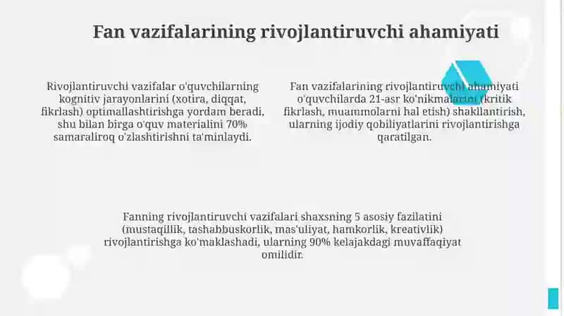 O'zbekistonning eng yangi o'quv fanining predmeti va vazifalarining metodologiknazariytamoyillari 4
