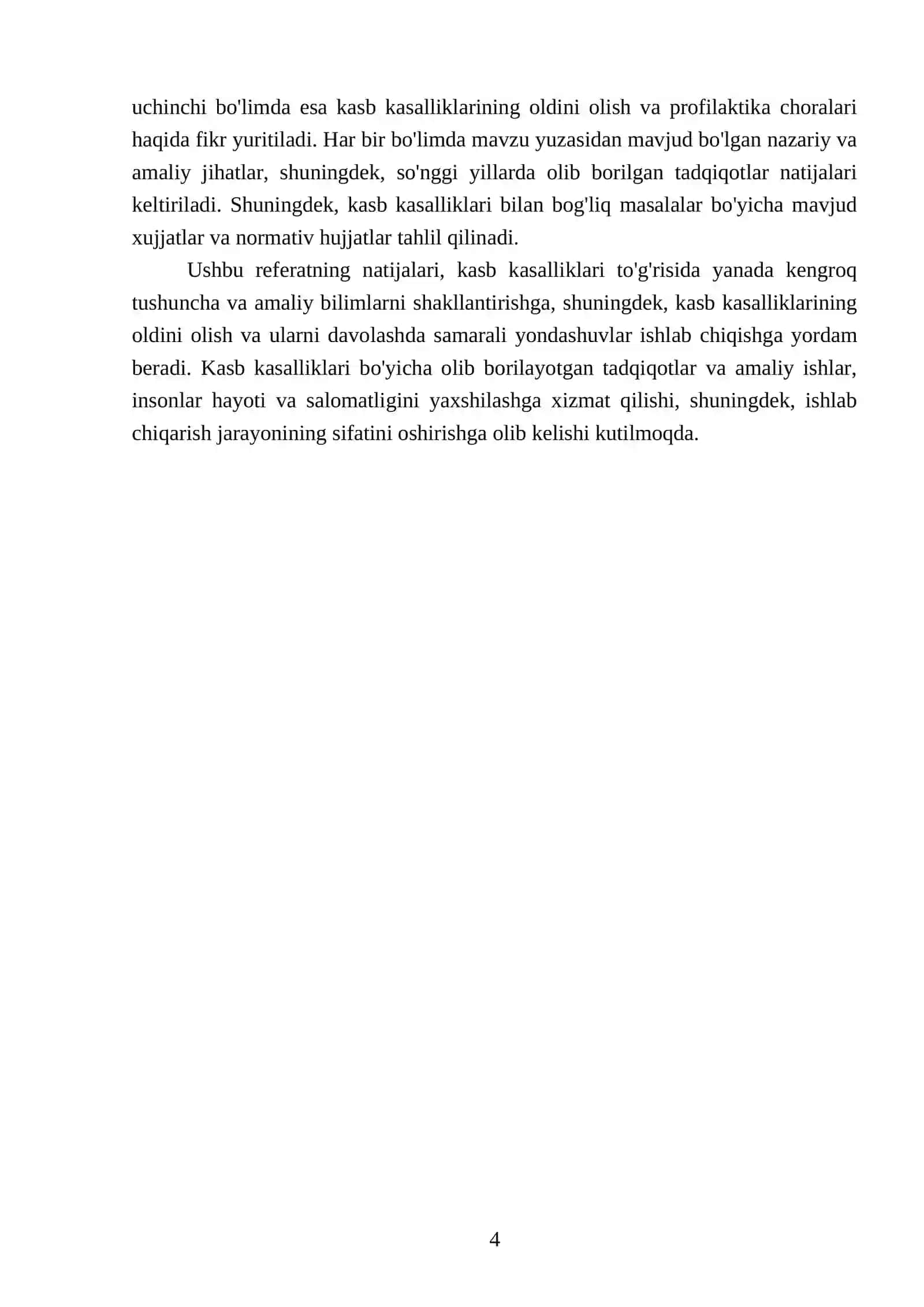 Kasb kasalliklari. Xabar berish, hisobga olish tartibi yo'riqnoma 4