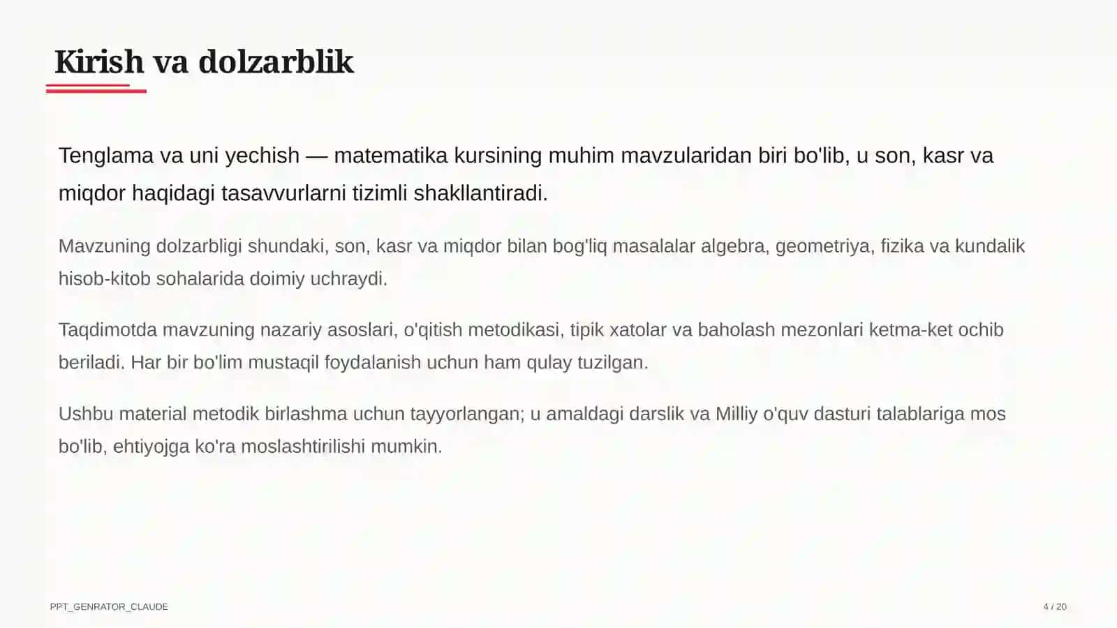 Tenglama va uni yechish (5-sinf) 4